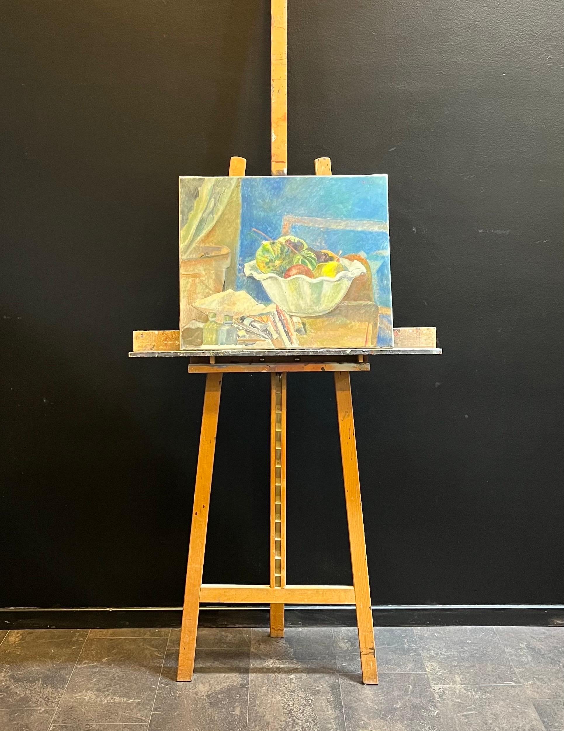Frutero de Fernand Blondin - Óleo sobre lienzo - 55x46 cm en venta 6