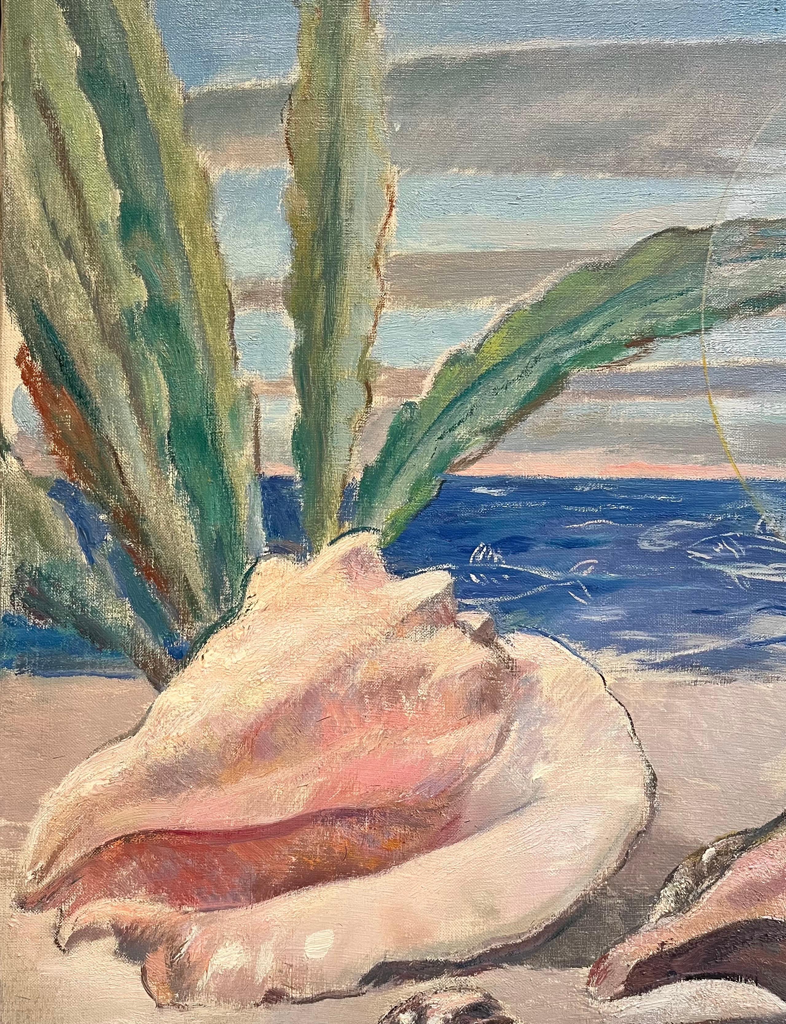 Cobo Shells by Fernand Blondin - Oil on Canvas - 54x81 cm For Sale 2