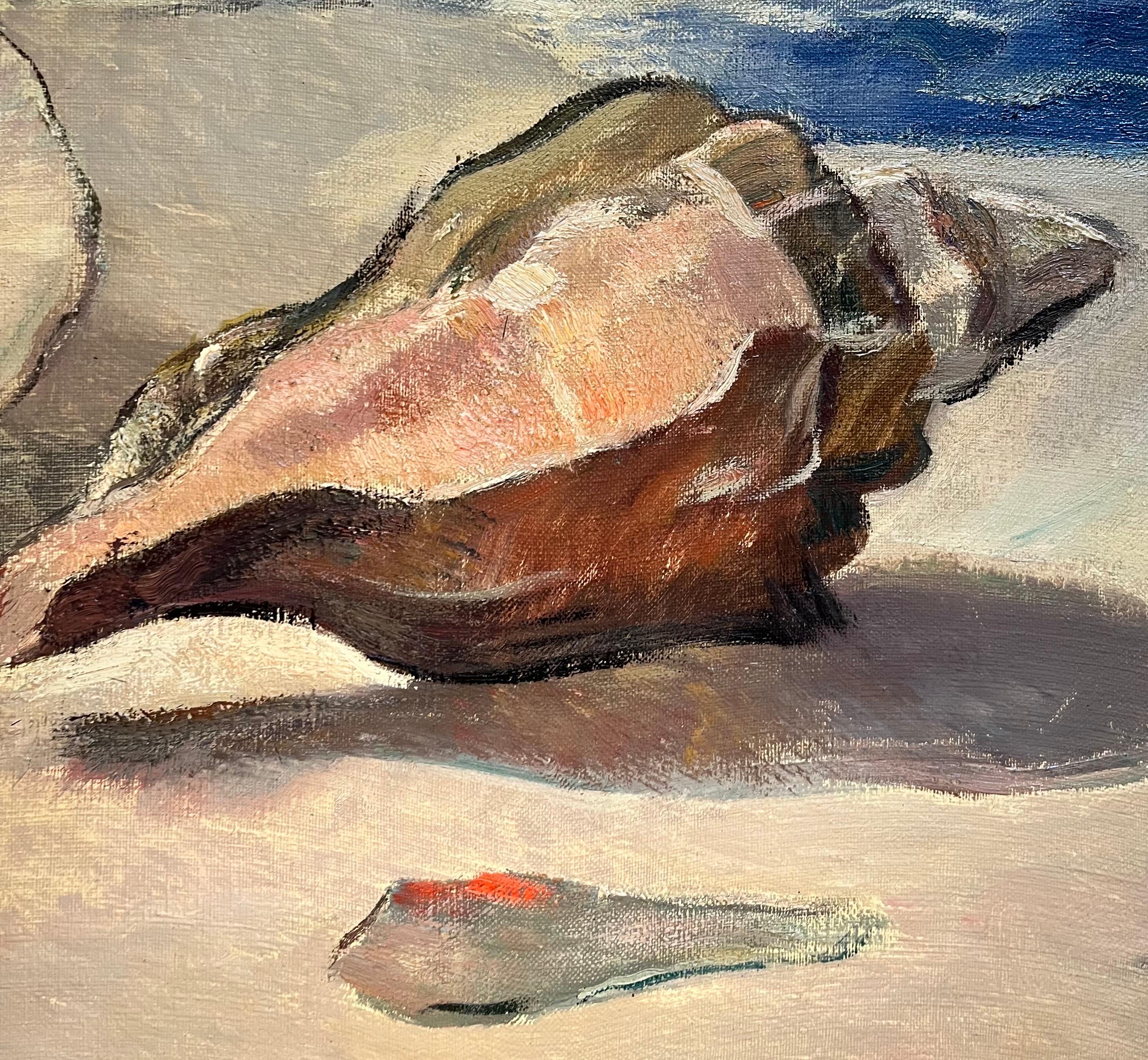 Cobo Shells by Fernand Blondin - Oil on Canvas - 54x81 cm For Sale 5
