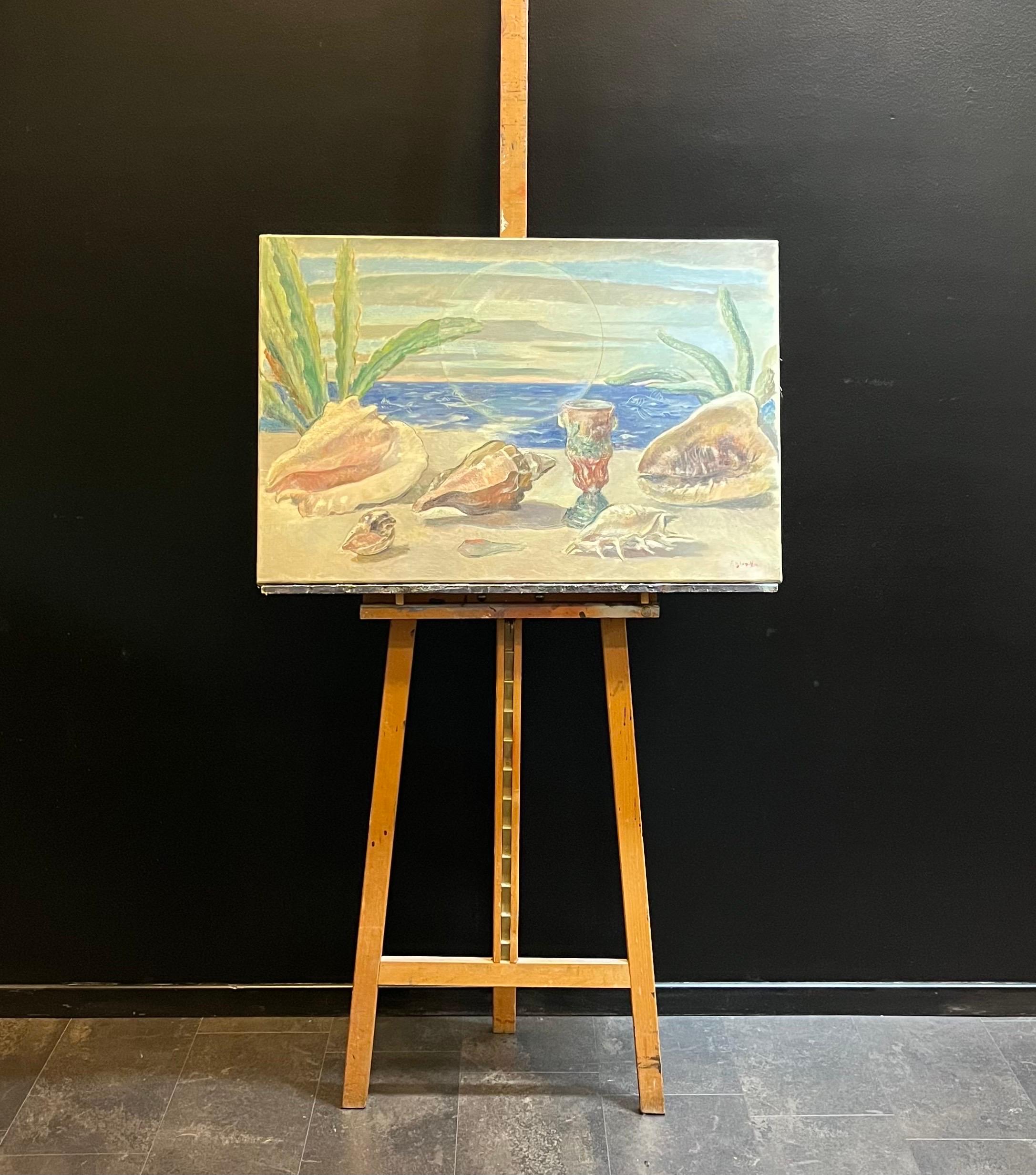 Cobo Shells by Fernand Blondin - Oil on Canvas - 54x81 cm For Sale 8