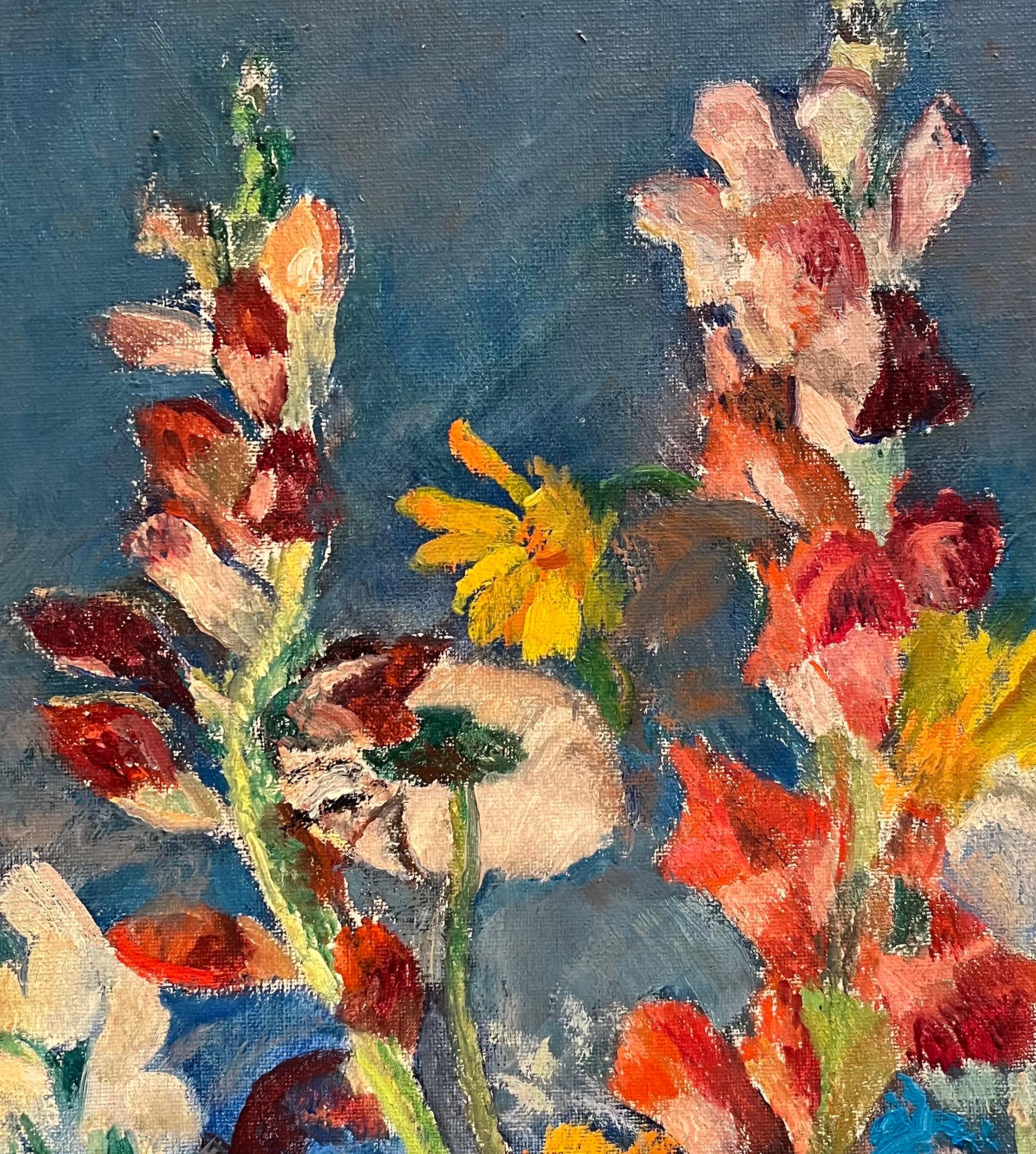 Flores y Frutas de Fernand Blondin - Óleo sobre lienzo - 71,5x91 cm en venta 4