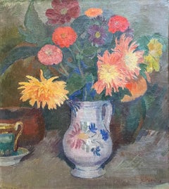 Blumen in einem Krug von Fernand Blondin - Öl auf Leinwand - 52x60 cm