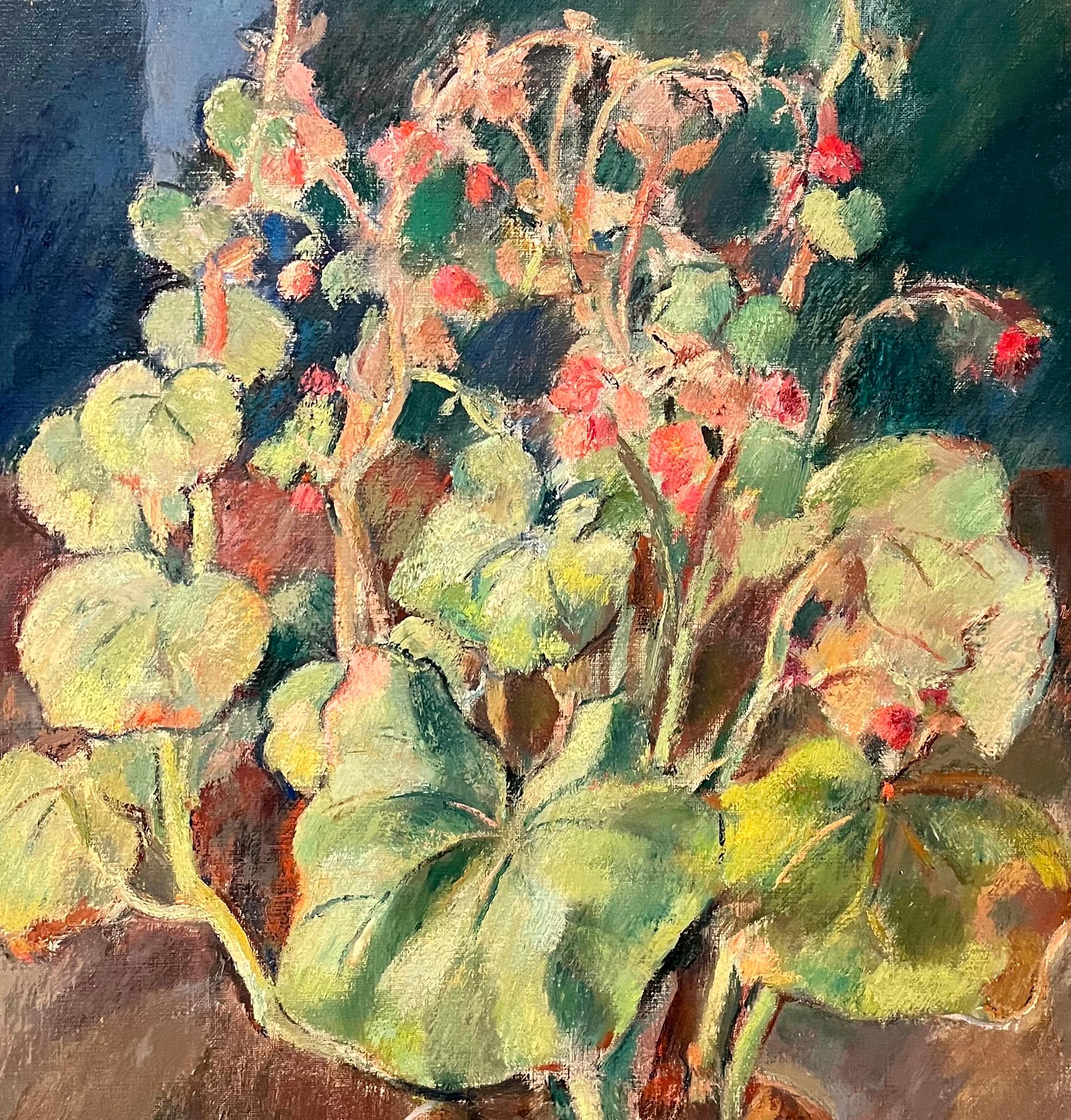 Blumen in einem Topf von Fernand Blondin - Öl auf Leinwand - 61x50 cm im Angebot 2