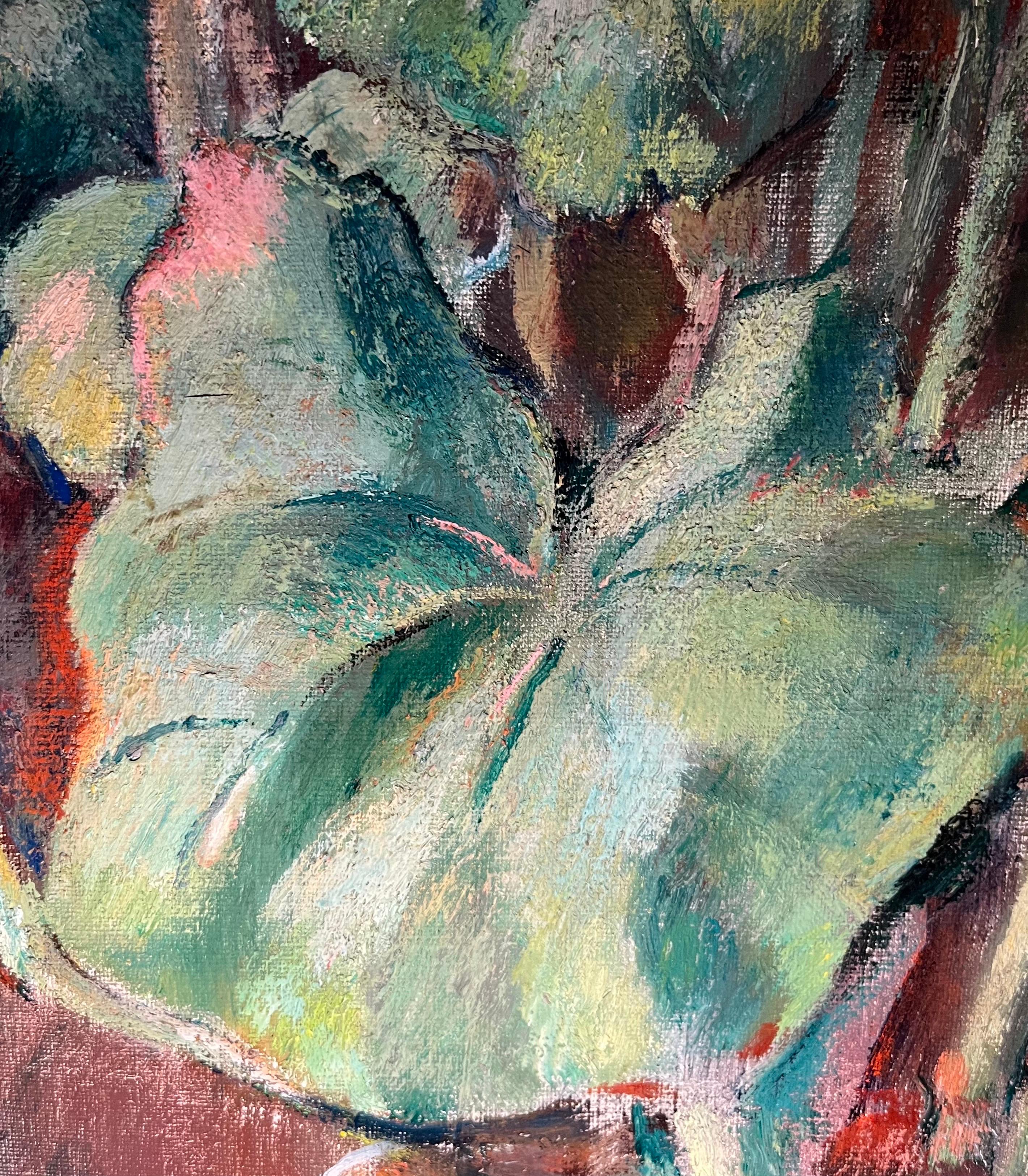 Blumen in einem Topf von Fernand Blondin - Öl auf Leinwand - 61x50 cm im Angebot 3