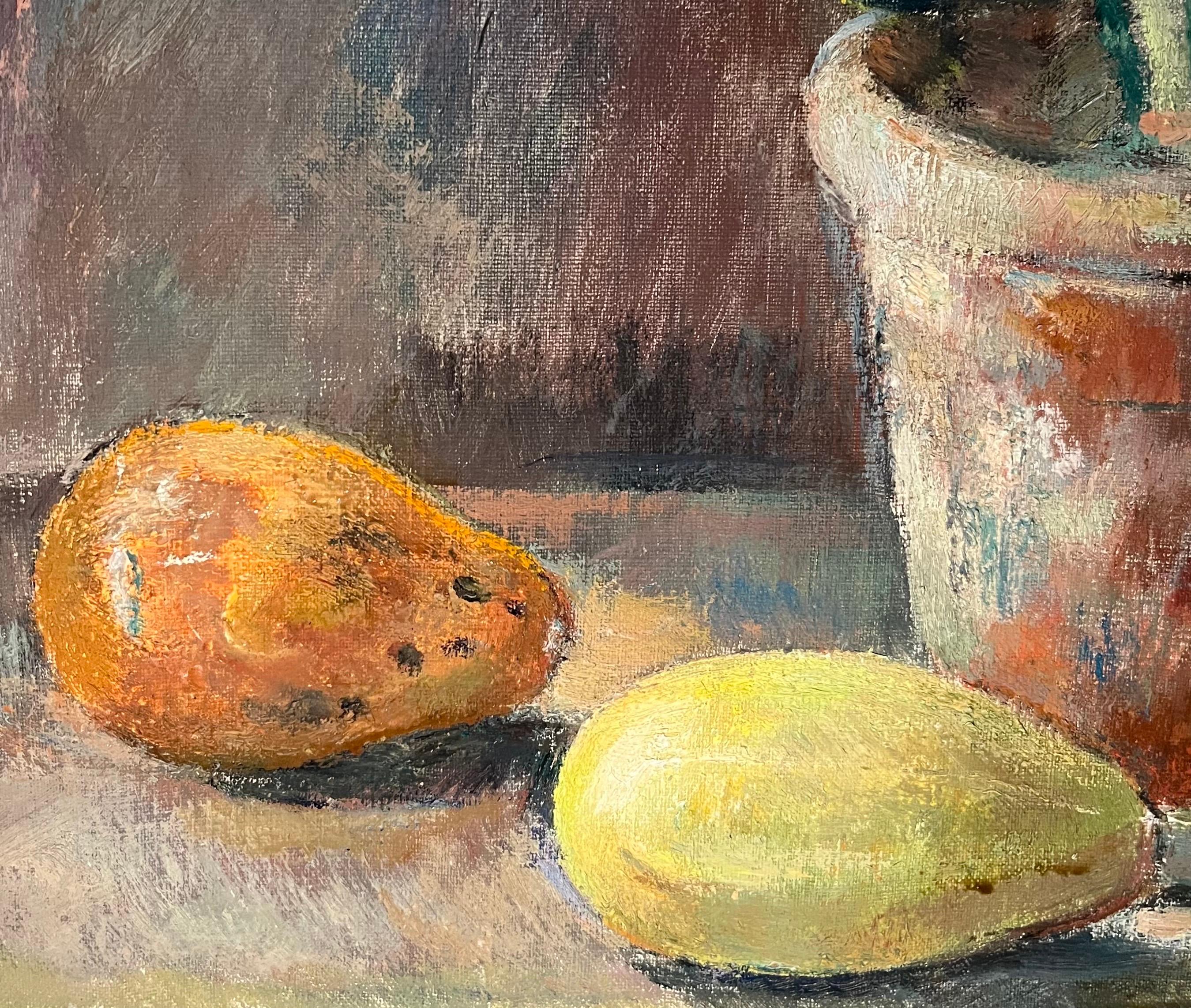 Blumen in einem Topf von Fernand Blondin - Öl auf Leinwand - 61x50 cm im Angebot 4