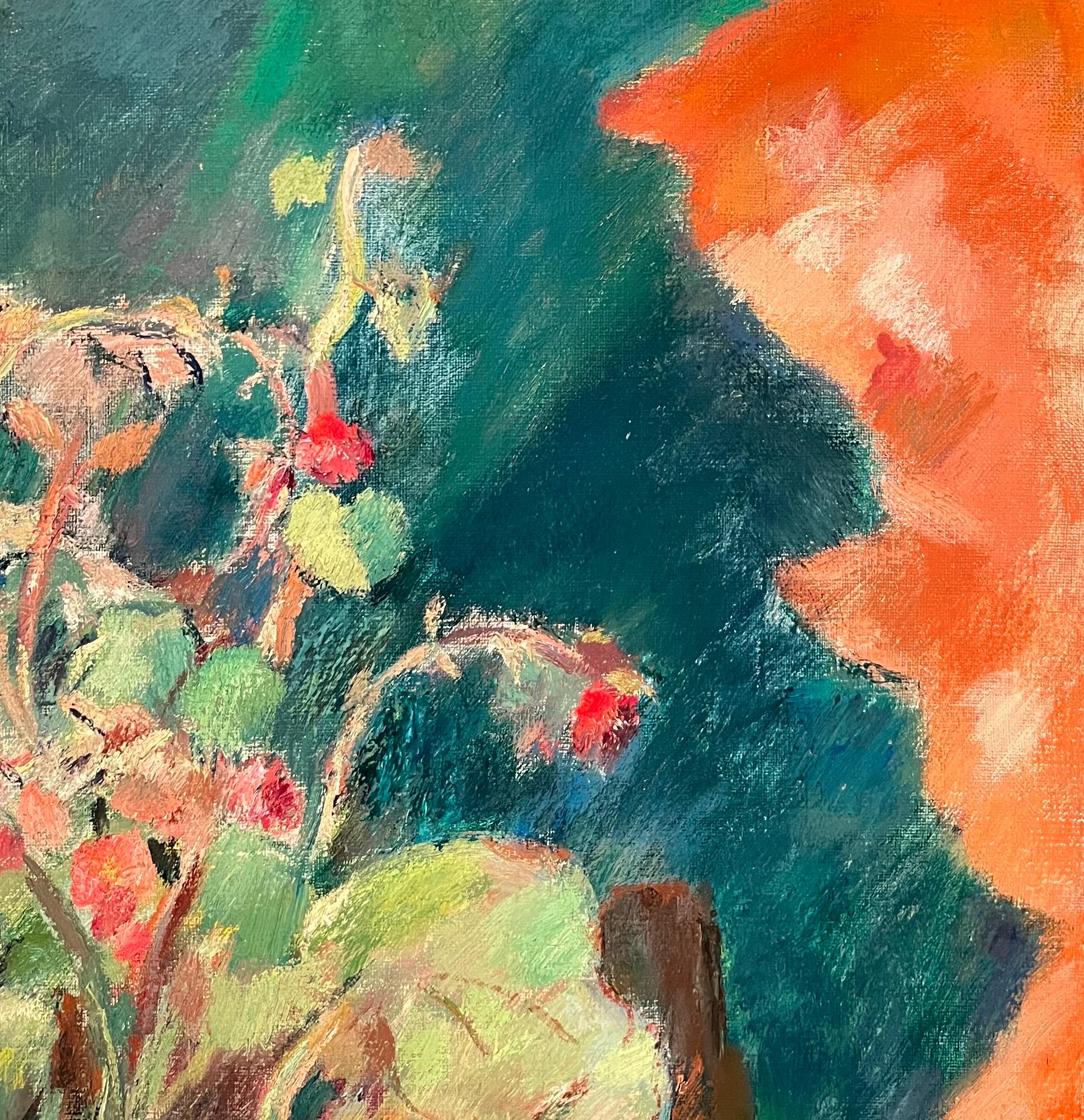Blumen in einem Topf von Fernand Blondin - Öl auf Leinwand - 61x50 cm im Angebot 5