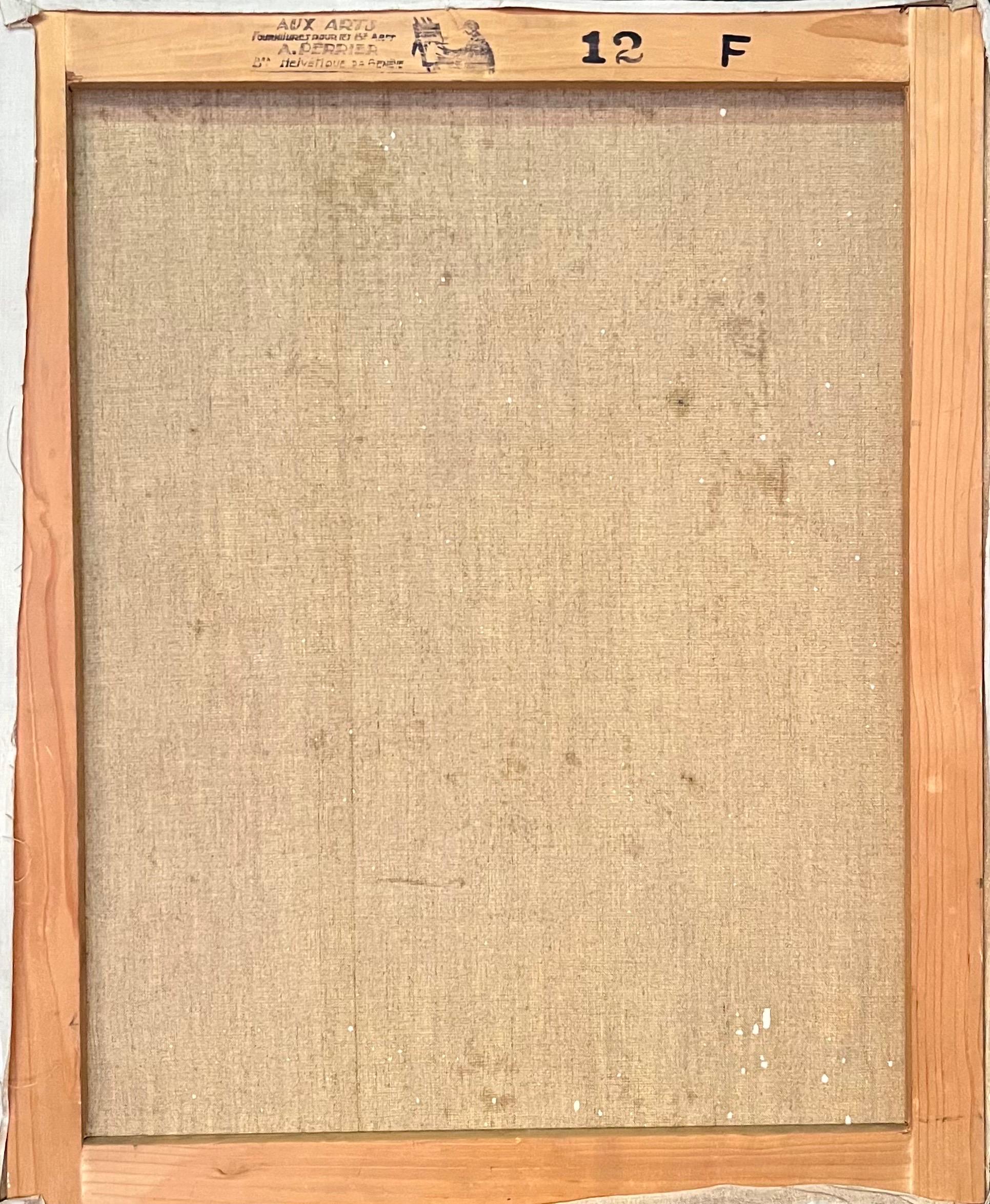 Blumen in einem Topf von Fernand Blondin - Öl auf Leinwand - 61x50 cm im Angebot 7