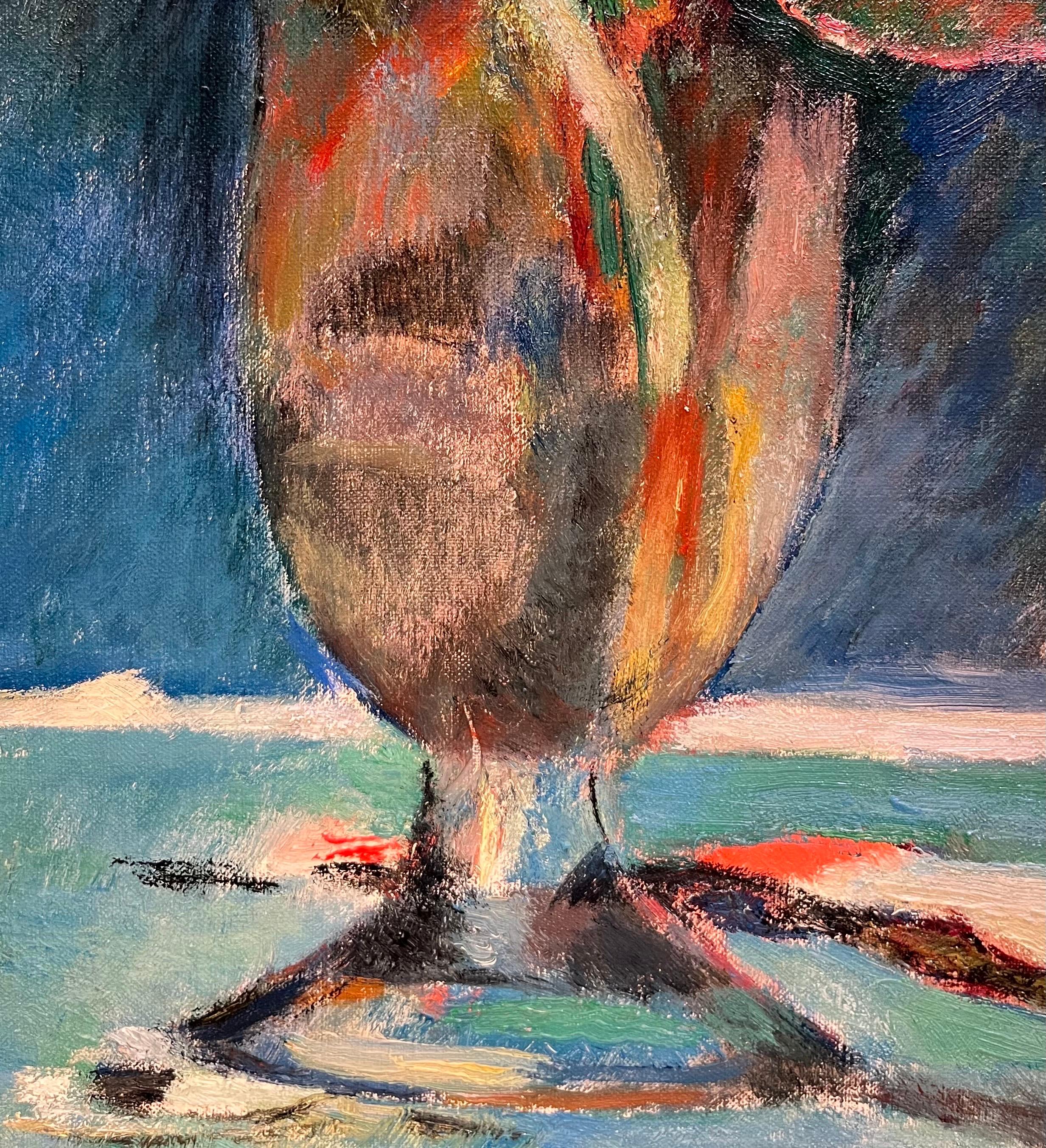 Fiori in vaso di Fernand Blondin - Olio su tela - 60x73 cm in vendita 2