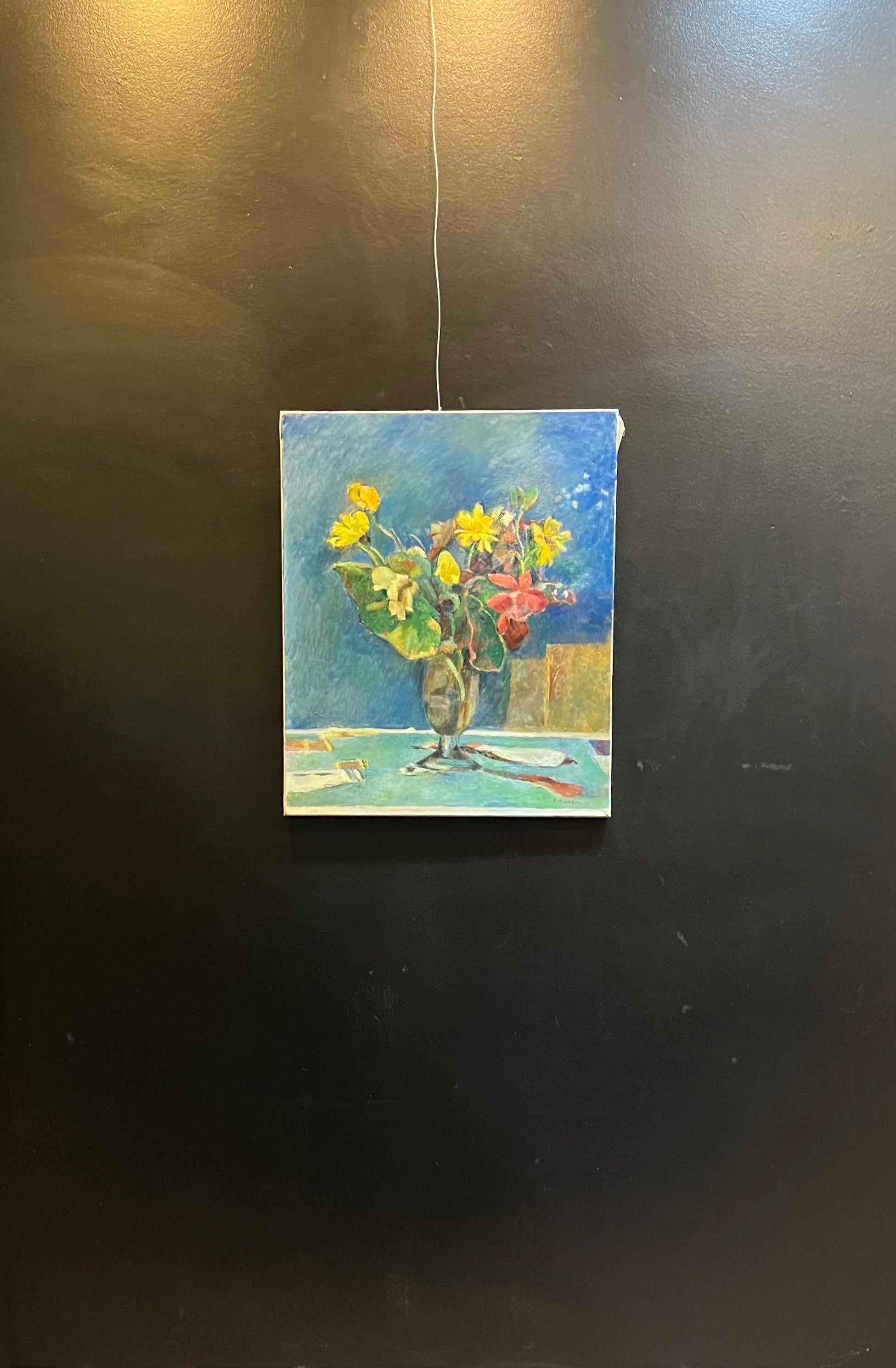 Fiori in vaso di Fernand Blondin - Olio su tela - 60x73 cm in vendita 7