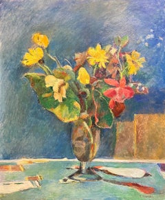 Fiori in vaso di Fernand Blondin - Olio su tela - 60x73 cm