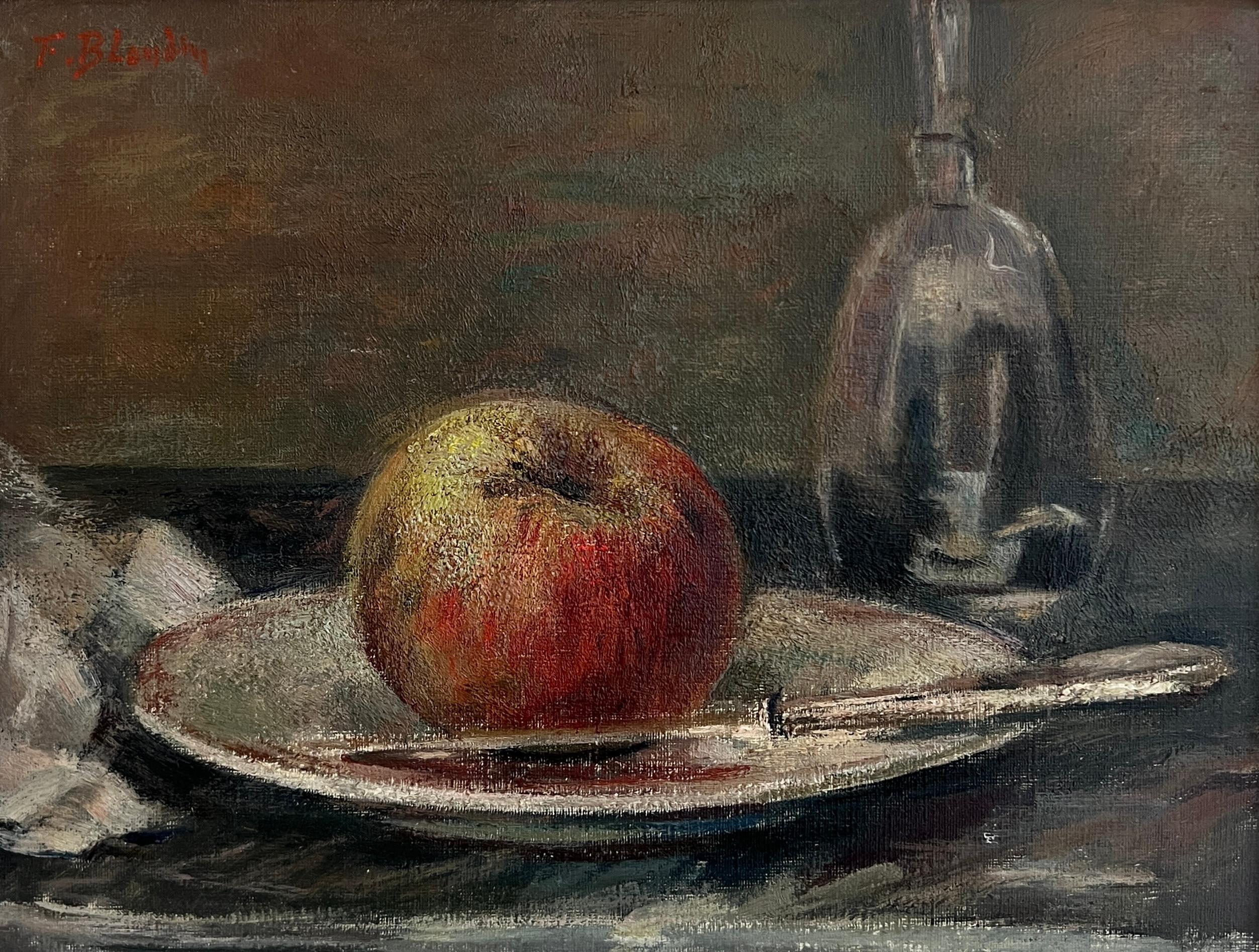 Fernand Blondin Still-Life Painting - Still life with apple and carafe