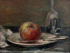 Still life with apple and carafe