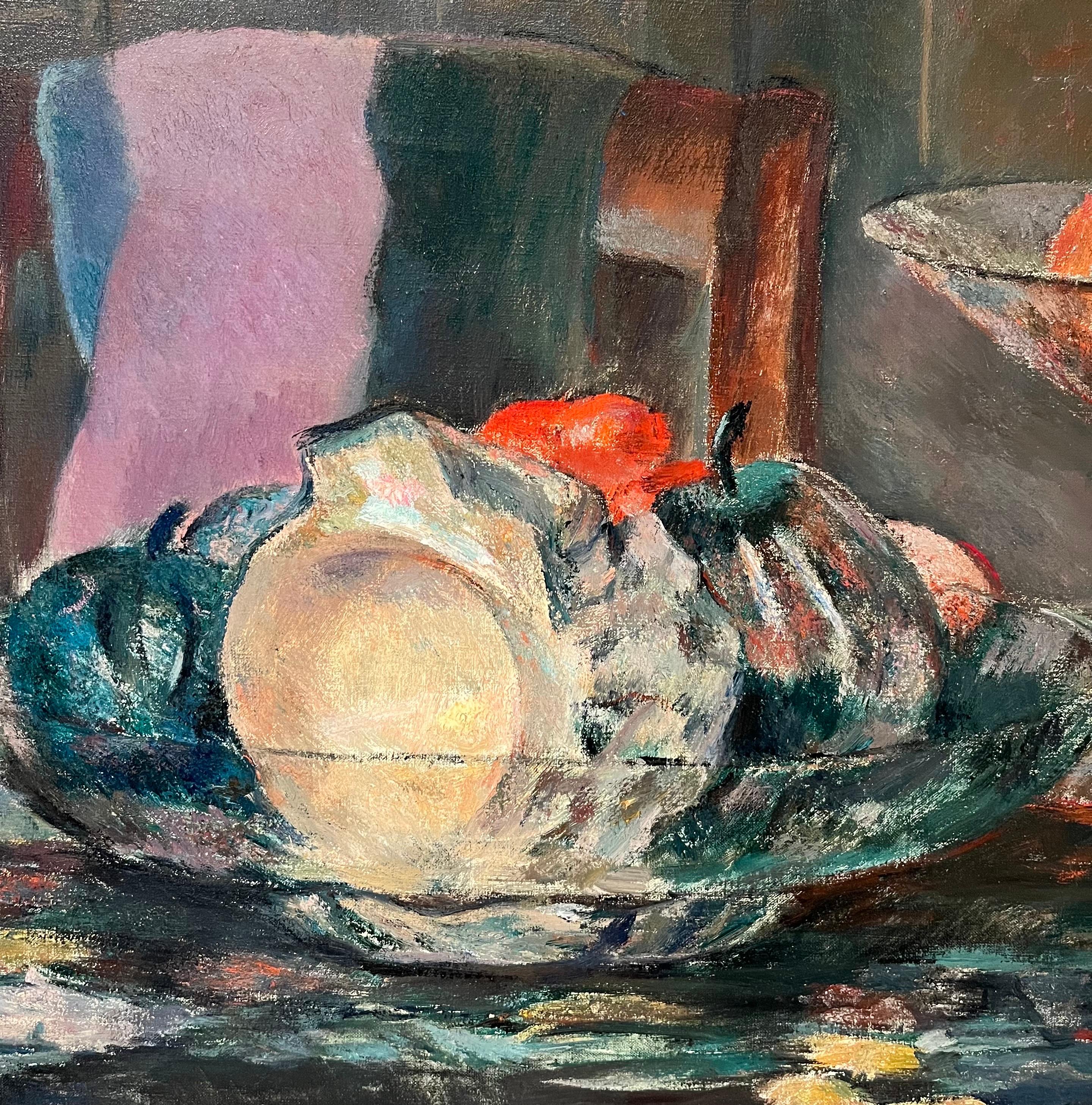 Still life with vegetables by Fernand Blondin - Oil on Canvas - 54x65 cm For Sale 4