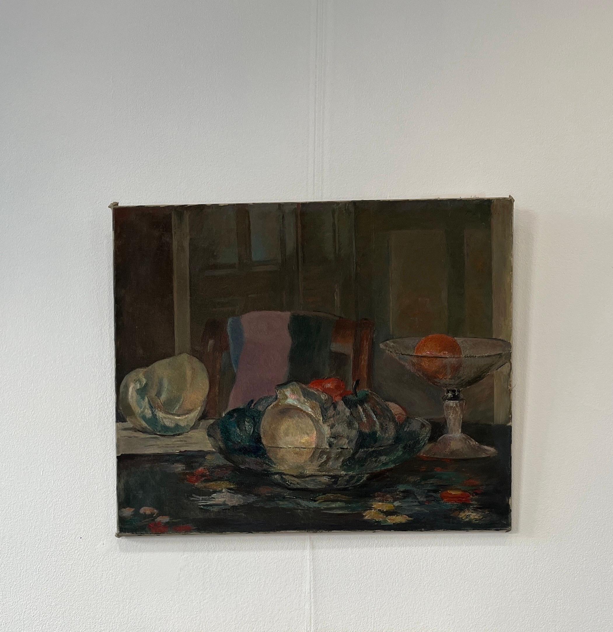 Still life with vegetables by Fernand Blondin - Oil on Canvas - 54x65 cm For Sale 6