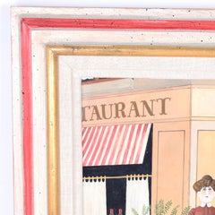Oil Painting on Board of a French Cafe