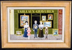 The Picture Gallery - Mid 20th Century French Naïf Figurative Oil Painting