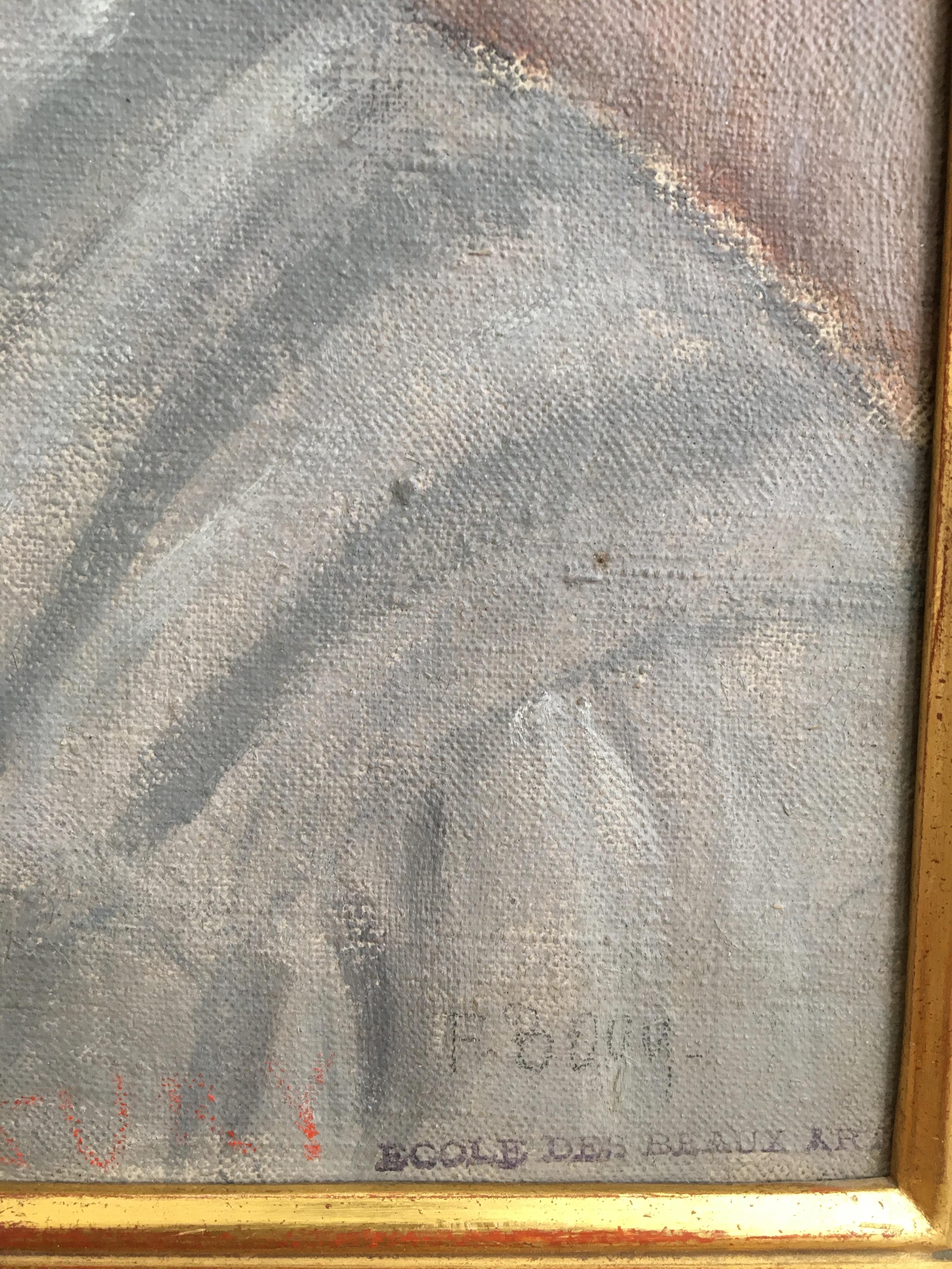 Arbeiten auf Leinwand
Goldener Holzrahmen
48 x 39,5 x 3 cm