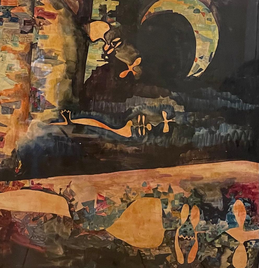 Pittura a olio surrealista di Fernand Carette, 20° secolo in vendita 2