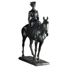 Fernand CLOSTRE (?-1927): "Amazone" - Scultura in bronzo patinato - 1899