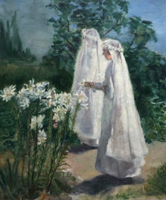 The Wedding, Original antique oil on canvas, Impressionist French school