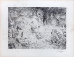 "The Temptation of Saint Anthony " Etching, Signed