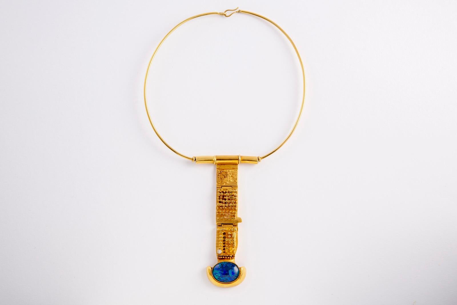 Fernand Demaret 18 Carat Gold Modernist Pendant, Art Jewel 1970, Belgium In Good Condition In Bruxelles, BE