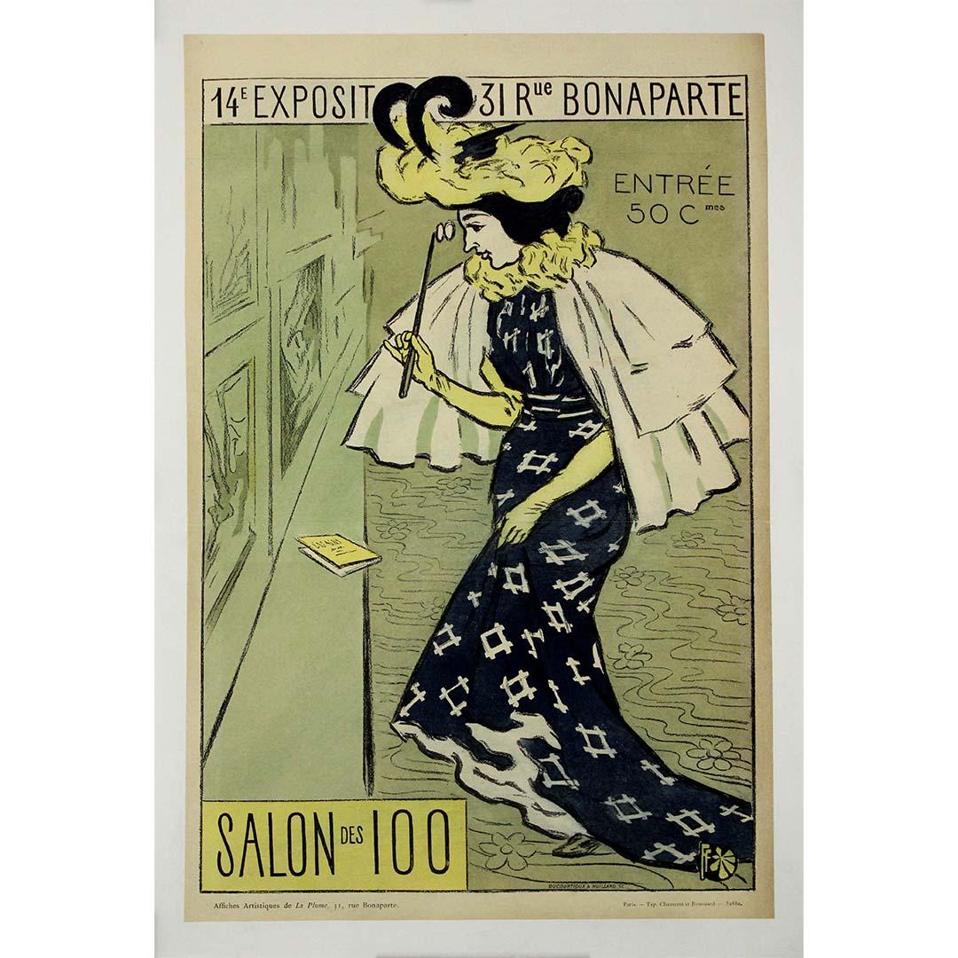 1895 original poster by Fernand Fau for the Salon des 100 14th Exhibition