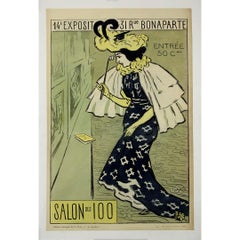 1895 original poster by Fernand Fau for the Salon des 100 14th Exhibition