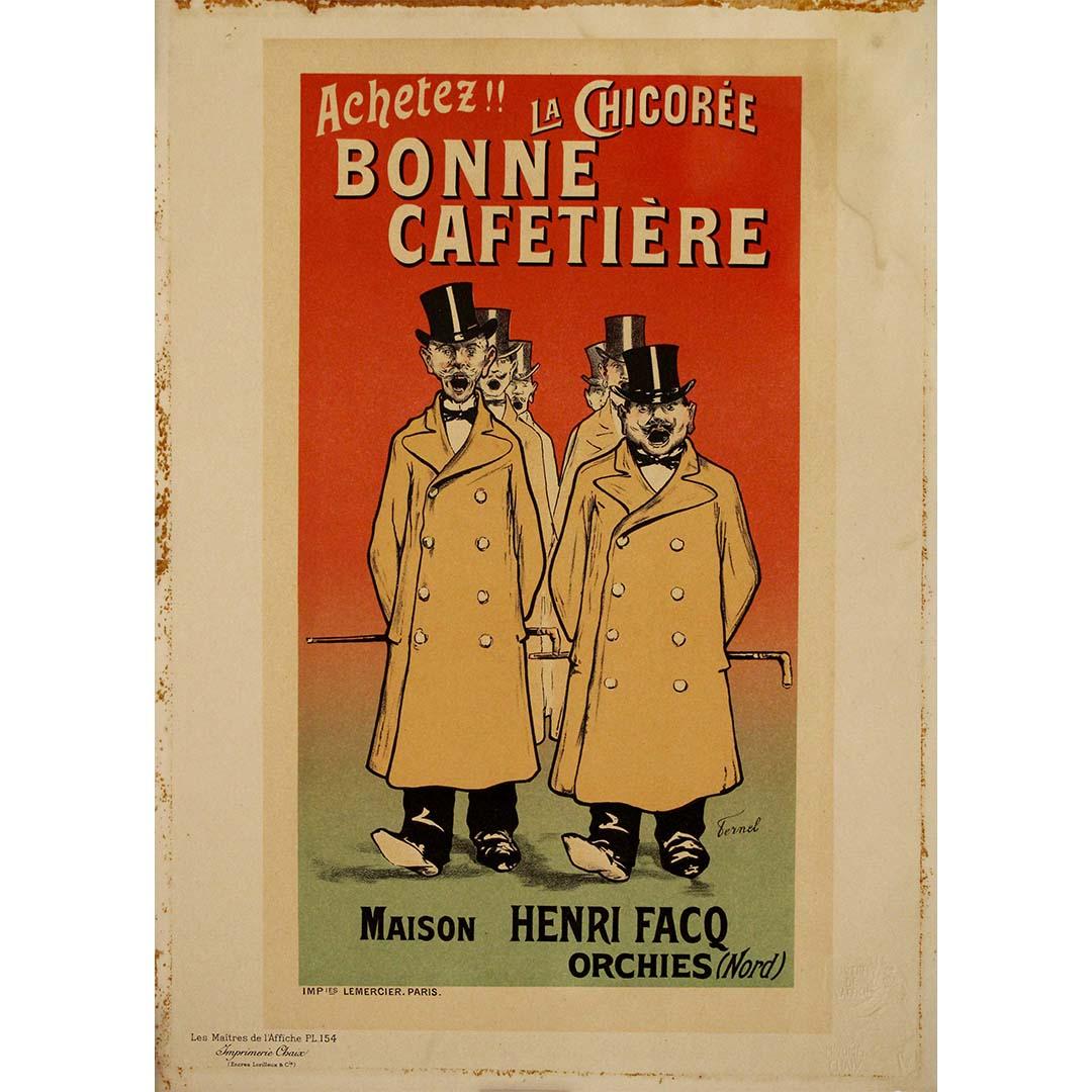1898 affiche lithographique de Fernel Les maîtres de l'affiches Bonne cafetière