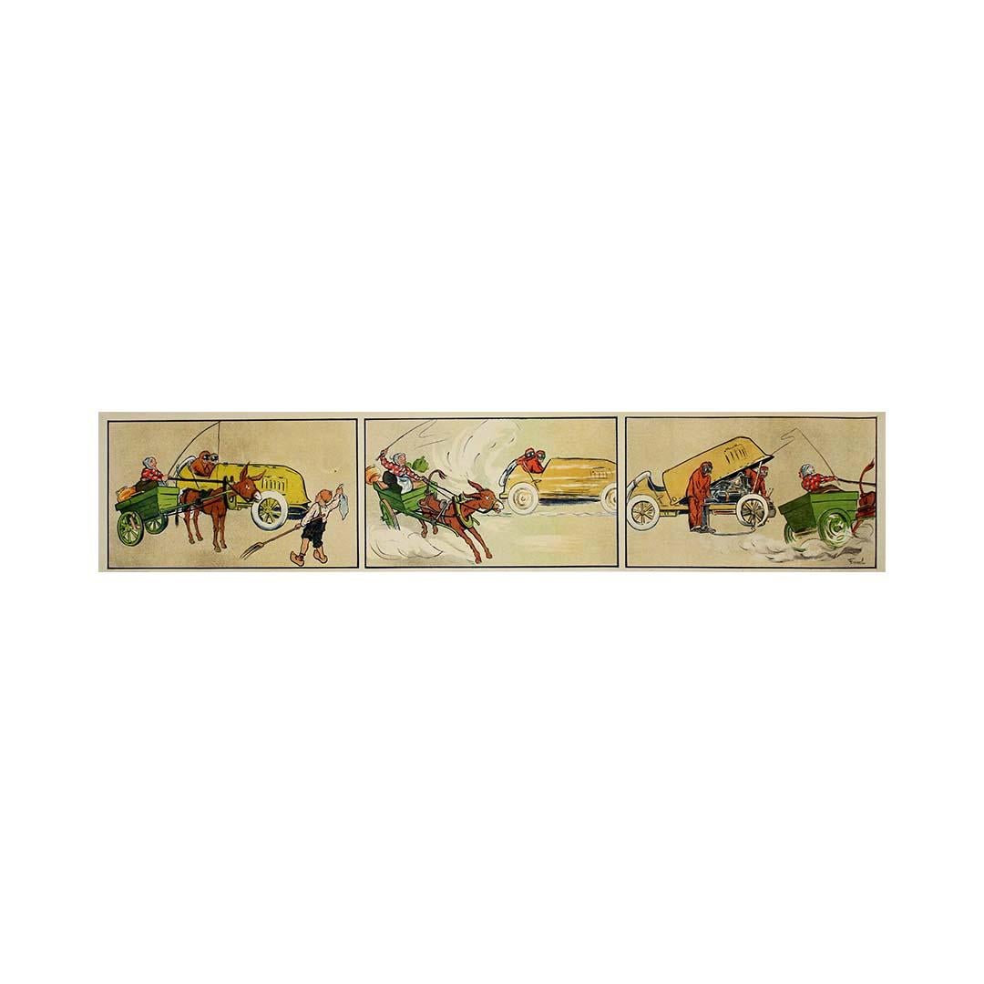 Original poster by Fernel titled La Course Triptyque For Sale 2
