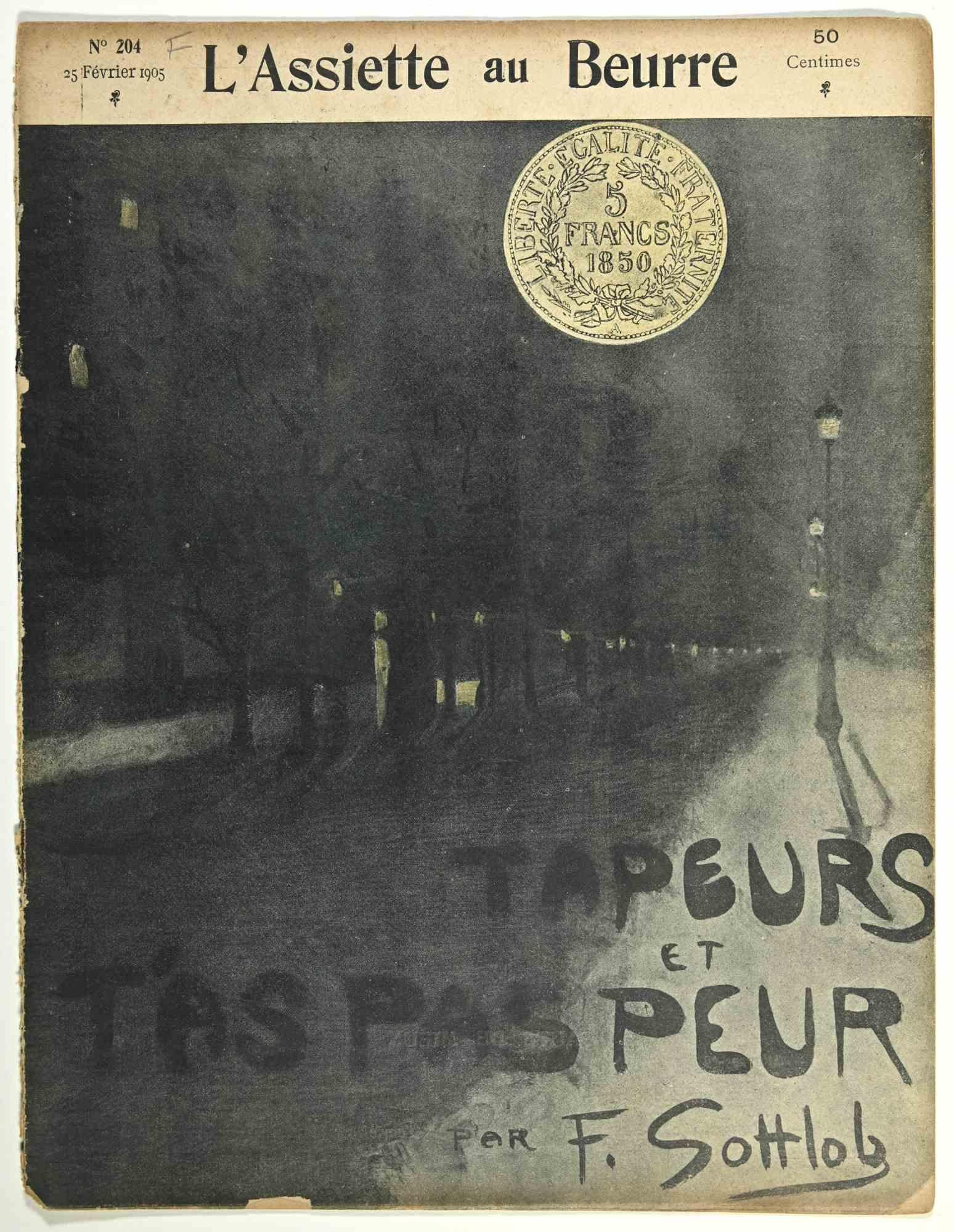 Assiette au Beurre  Vintage Comic Magazine – 1905 – Print von Fernand Gottlob 