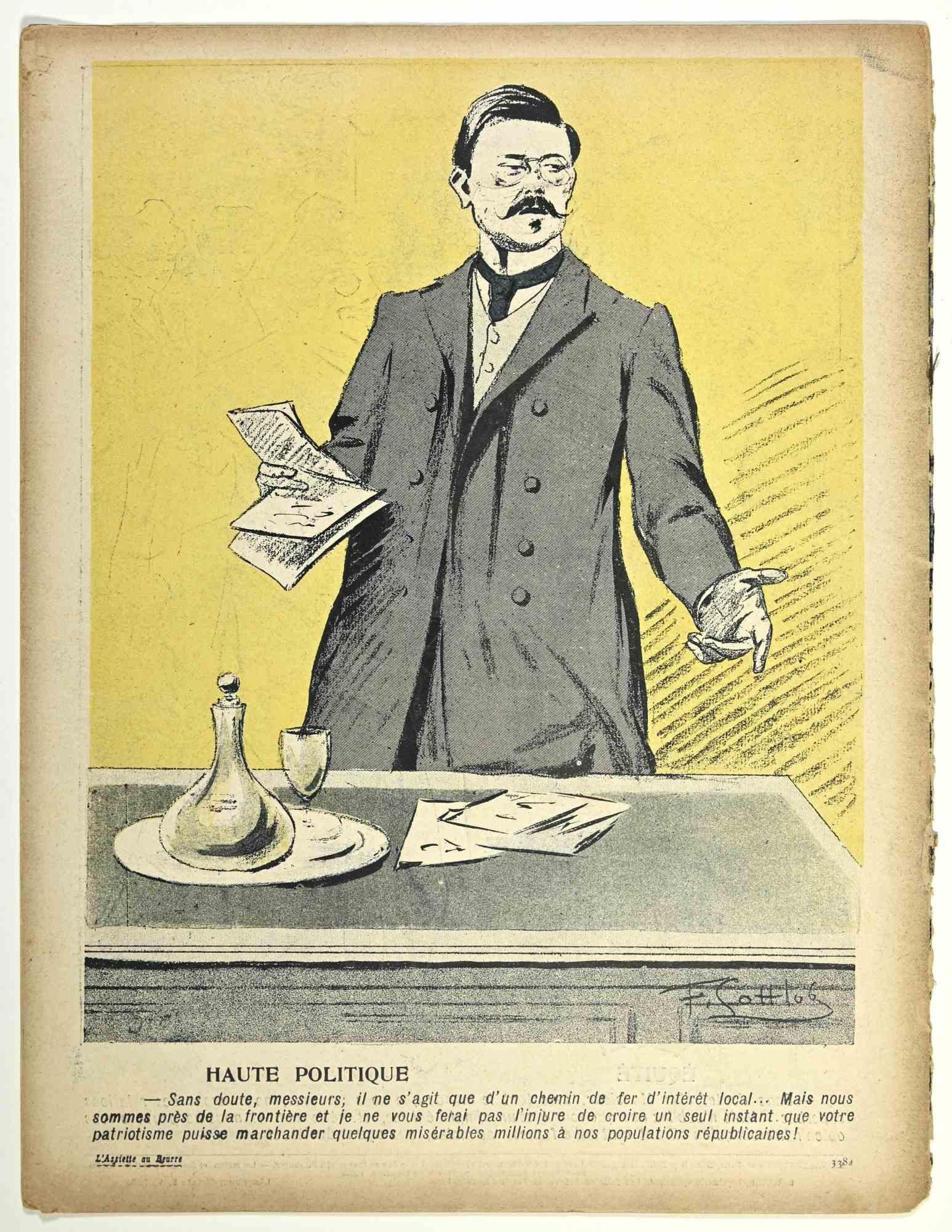 Fernand Gottlob  Figurative Print – Assiette au Beurre  Vintage Comic Magazine – 1905