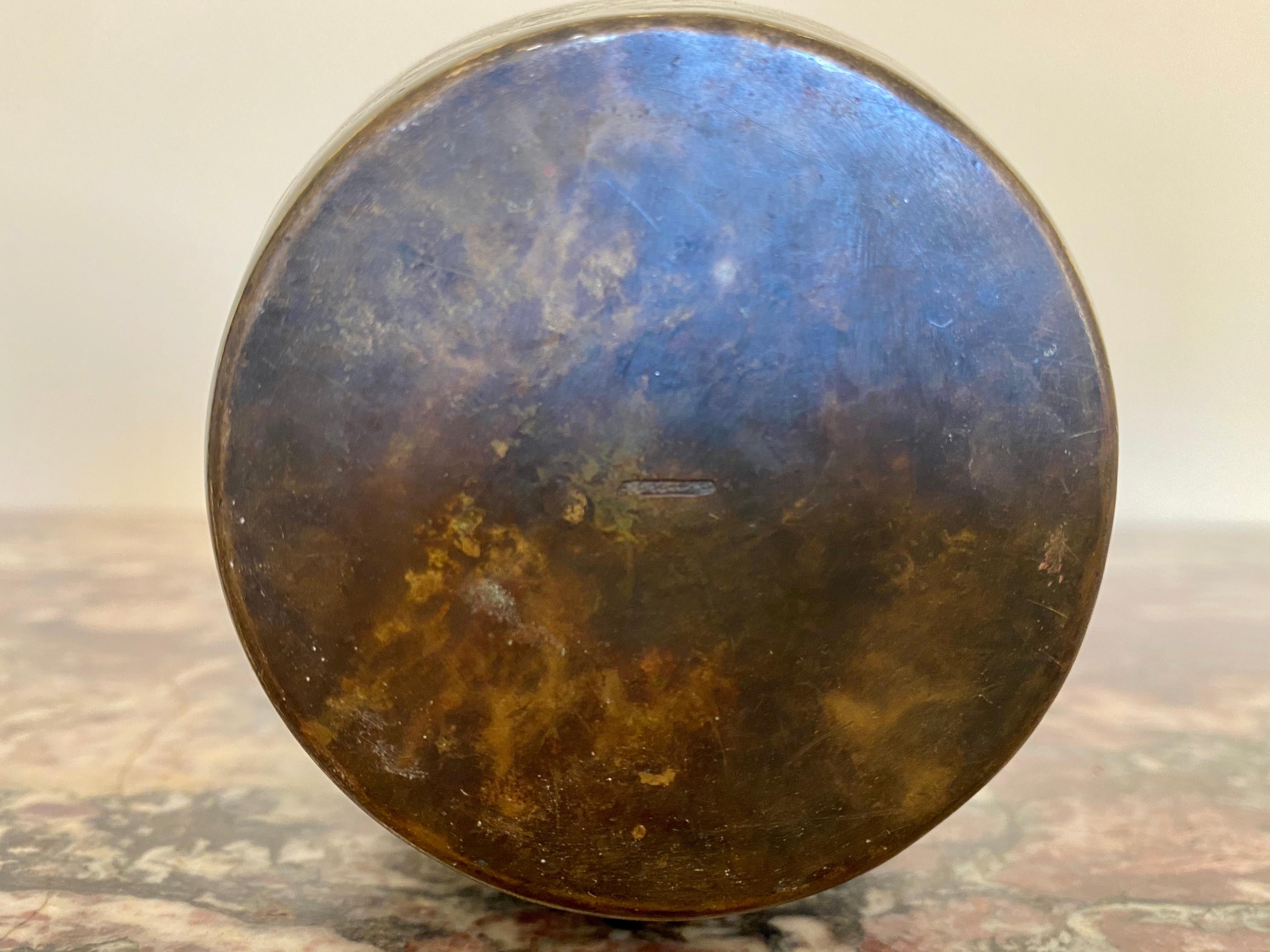 Fernand GRANGE, Large Ovoid Vase In Dinanderie, Brass and Copper, 20th Century For Sale 2