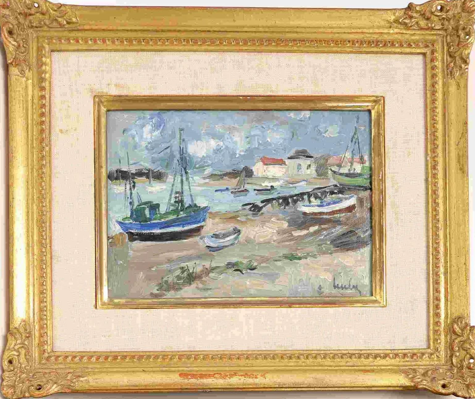 Landscape Painting de Fernand Herbo - Escena portuaria I