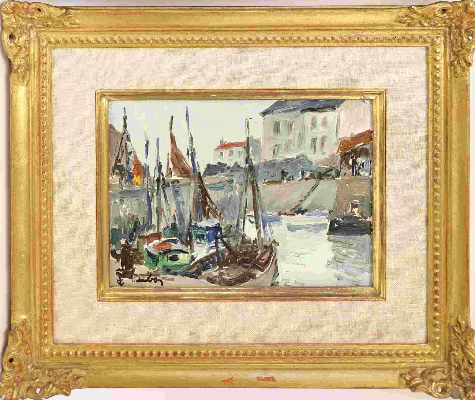 Landscape Painting de Fernand Herbo - Escena portuaria II