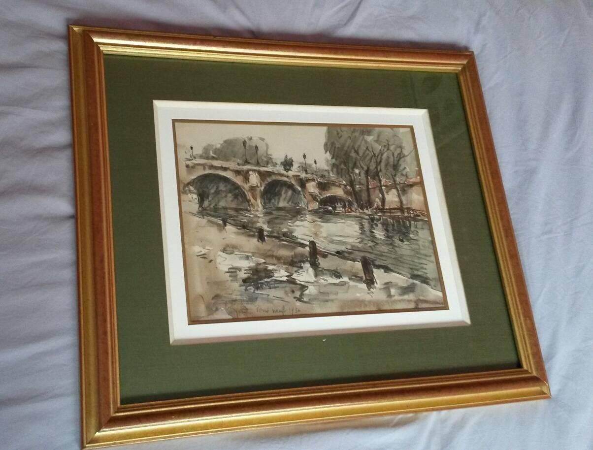 Post impressionniste Belle aquarelle représentant le Pont Neuf à Paris par Fernand Herbo.
L'œuvre est titrée et datée de 1930 et signée Fernand Herbo en bas à gauche.
L'aquarelle est en parfait état, sous verre, joliment encadrée.

Dimensions