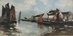 Segelboote auf der Klippe in der Normandie