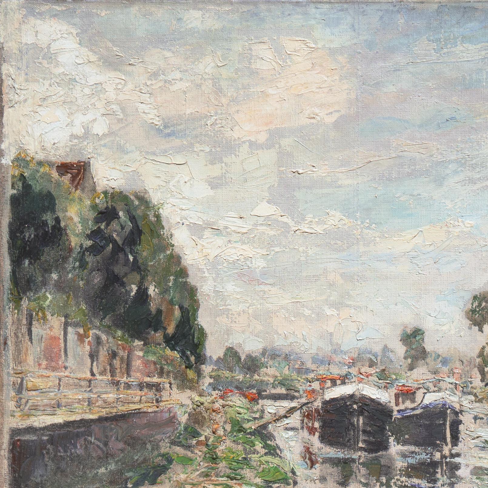'River Landscape', French Impressionist, Musée d'Art Moderne, Salon d'Automne - Painting by Fernand LAVAL