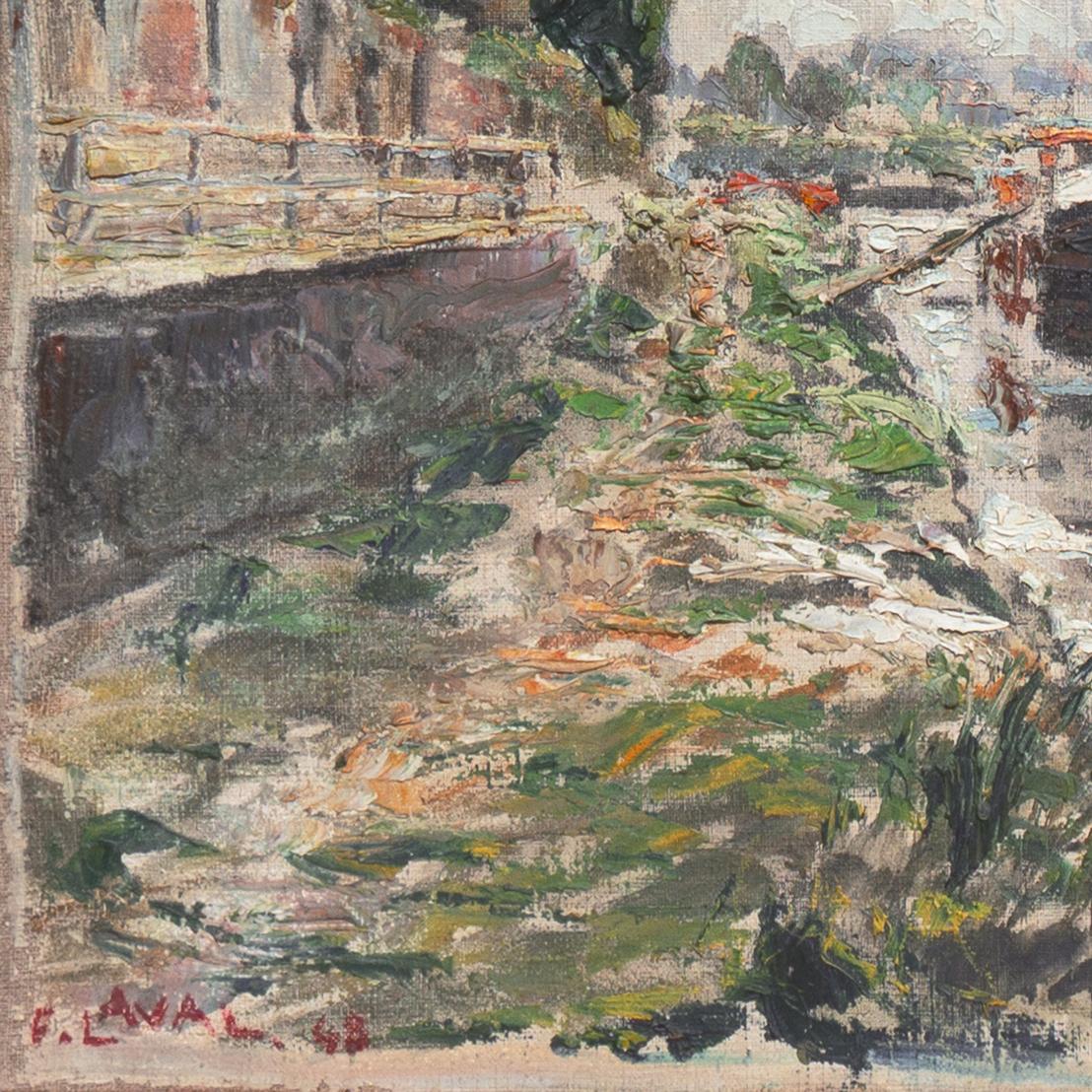 Signed lower left, 'F. Laval' for Fernand Laval (French, 1886-1966) and dated 1948. 

Born in Dordogne, Fernand Laval arrived in Paris at the age of 26 to study art and, during the early part of his career, painted beside Maurice Utrillo in