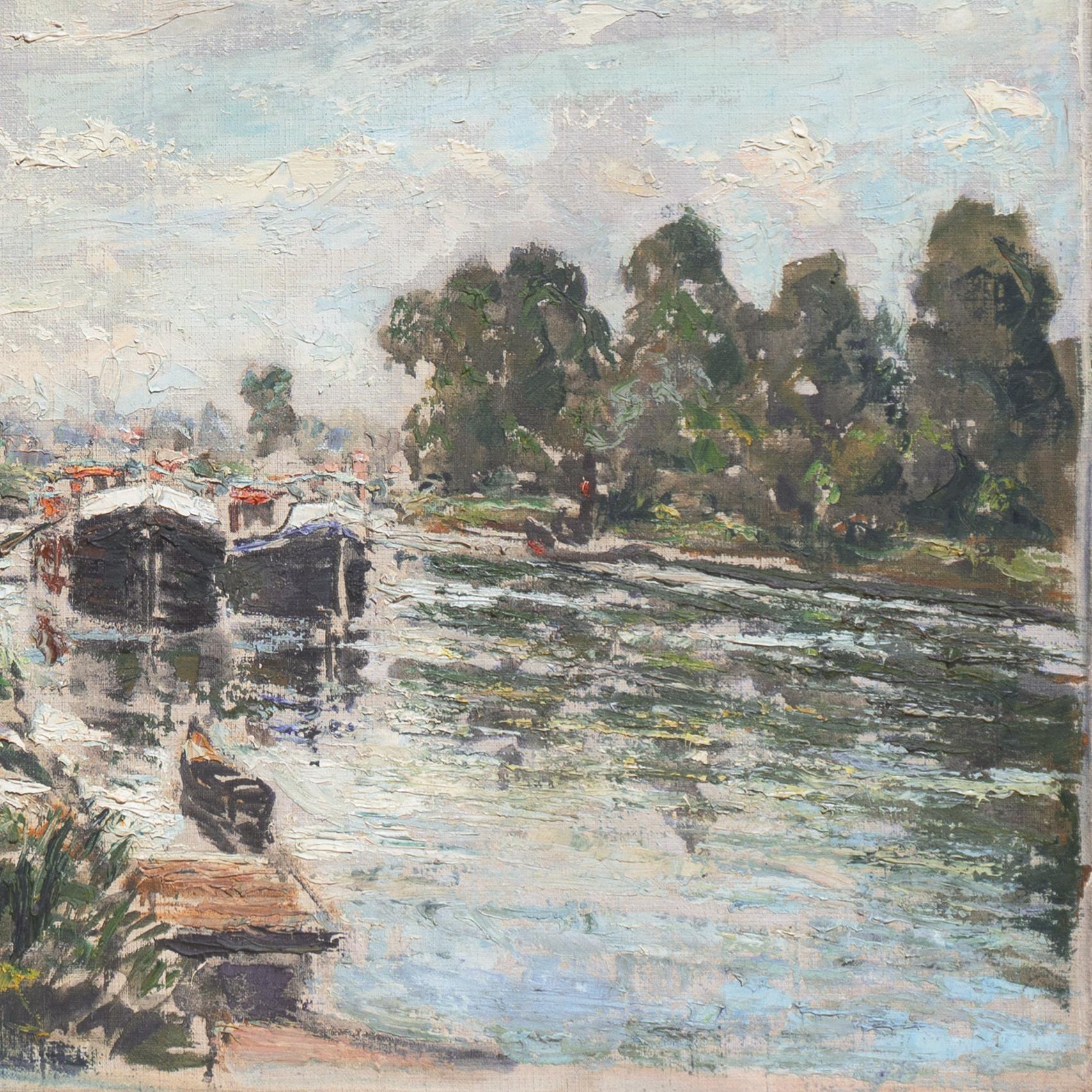 'River Landscape', French Impressionist, Musée d'Art Moderne, Salon d'Automne For Sale 2