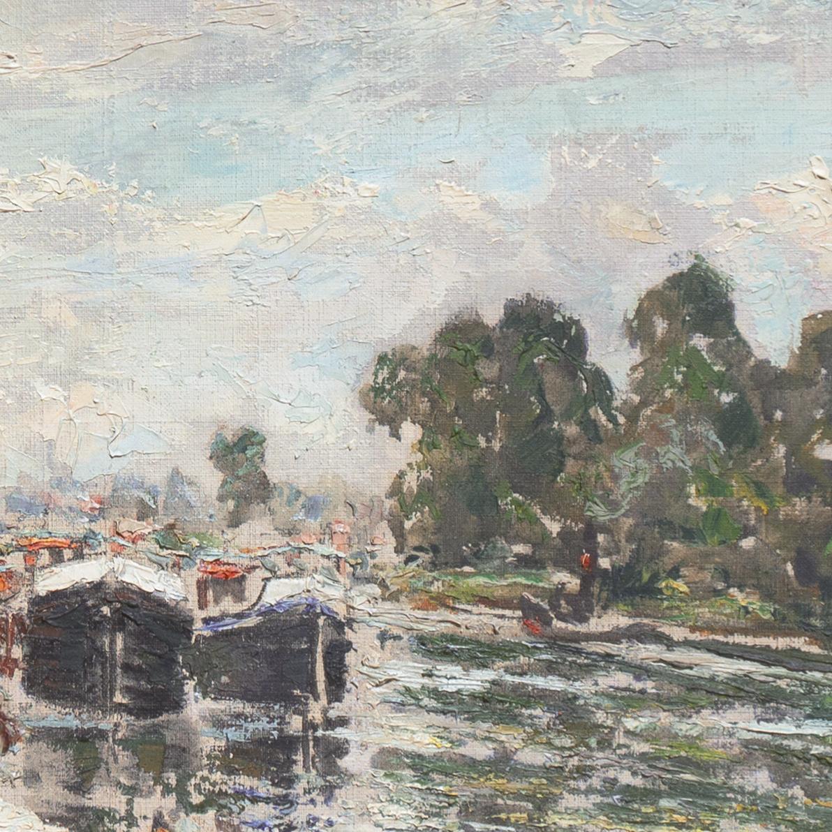 'River Landscape', French Impressionist, Musée d'Art Moderne, Salon d'Automne For Sale 4
