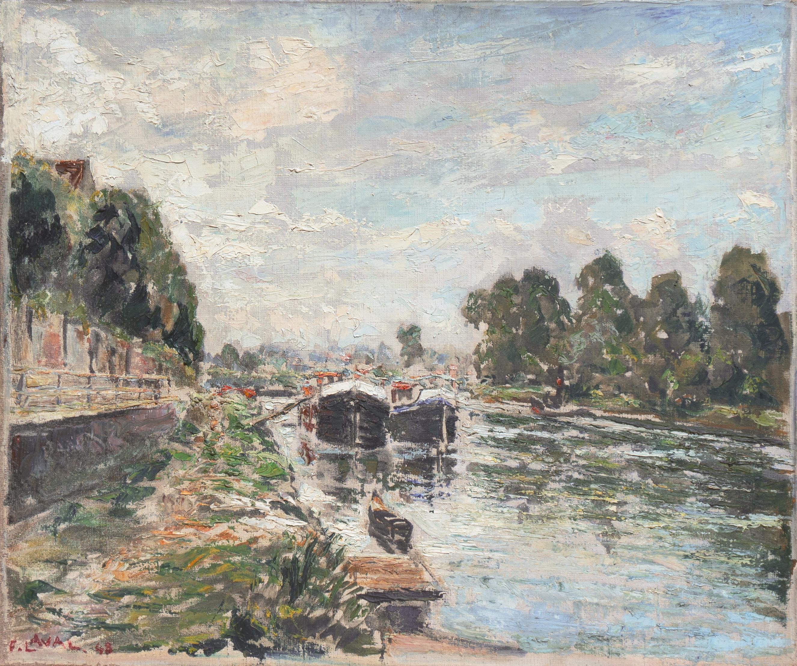 Fernand LAVAL Landscape Painting – Flusslandschaft", französischer Impressionist, Musée d'Art Moderne, Salon d'Automne