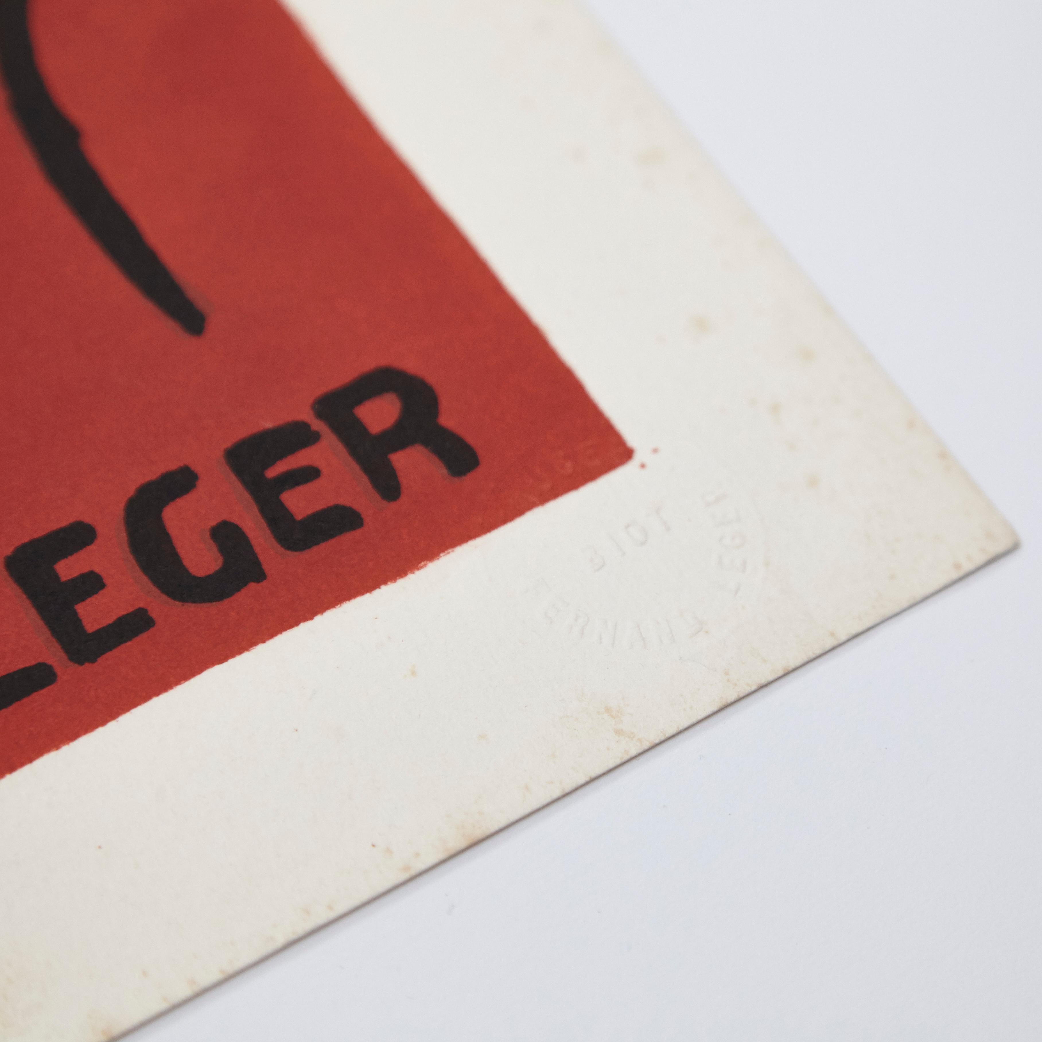 Fernand Léger et Poème André Verdet Numéroté et signé Lithographie en vente 1