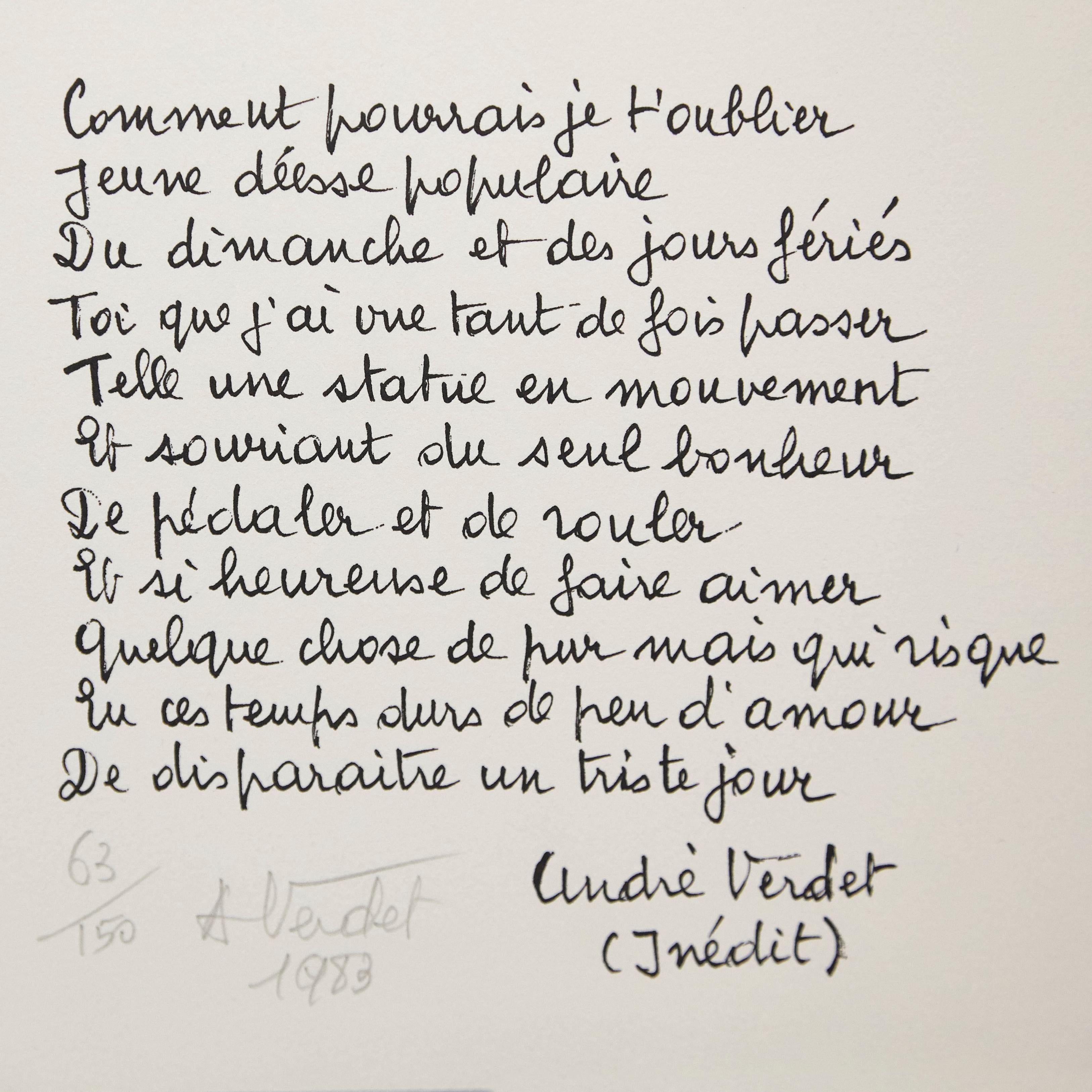 Fernand Léger et Poème André Verdet Numéroté et signé Lithographie en vente 3