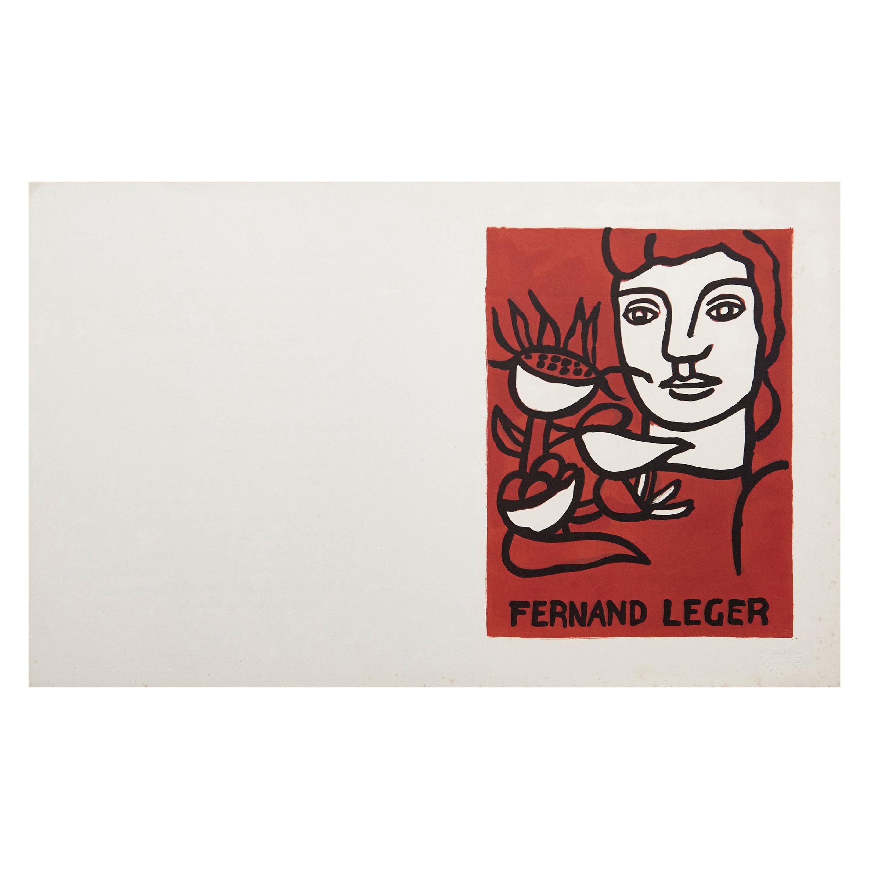 Fernand Leger and Poem Andre Verdet Numered and Signed Lithography For Sale