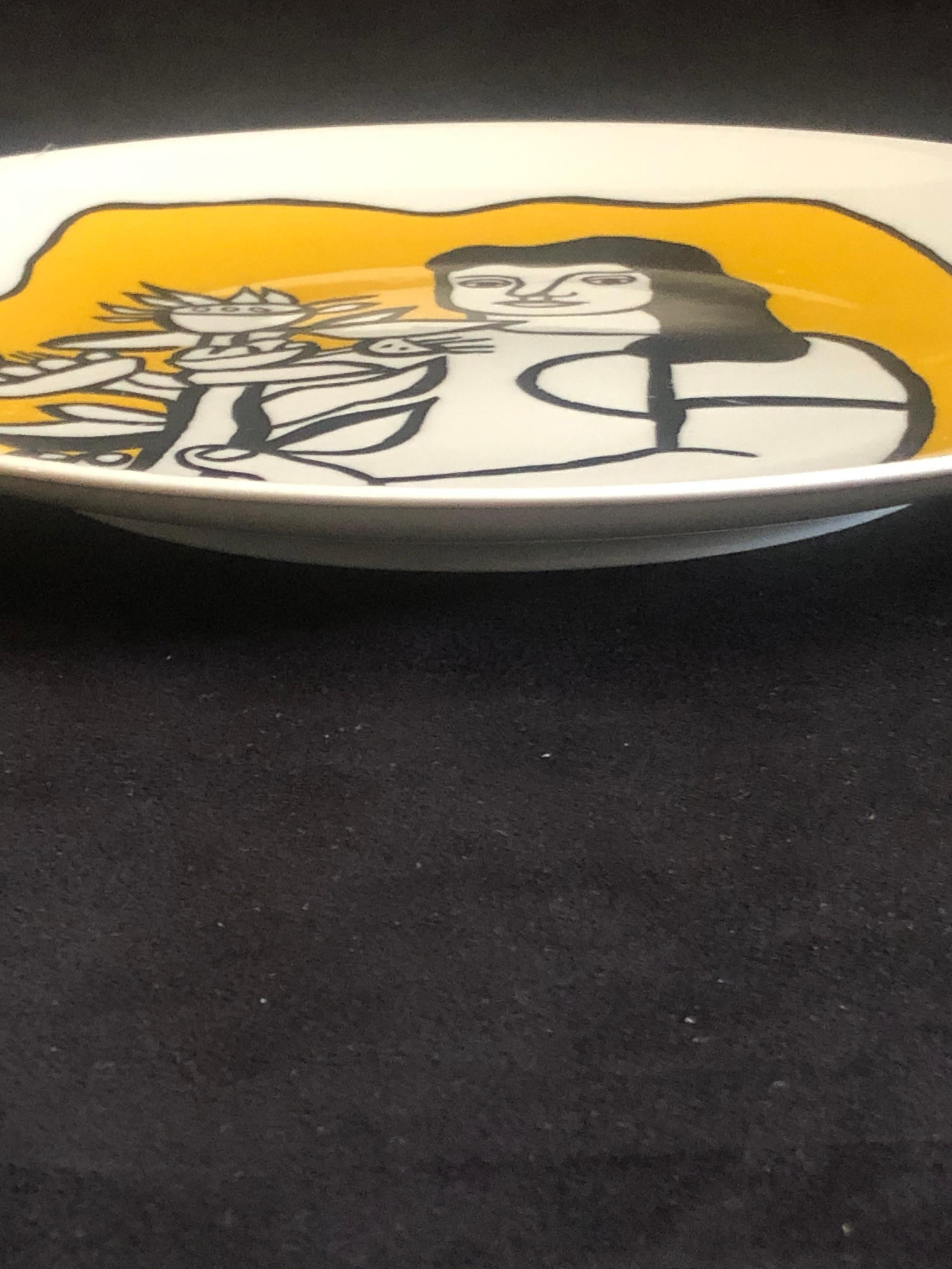 Fernand Léger, Circa 1970s Chauvigny Porcelain Ceramic Decorative Plate In Good Condition In London, GB