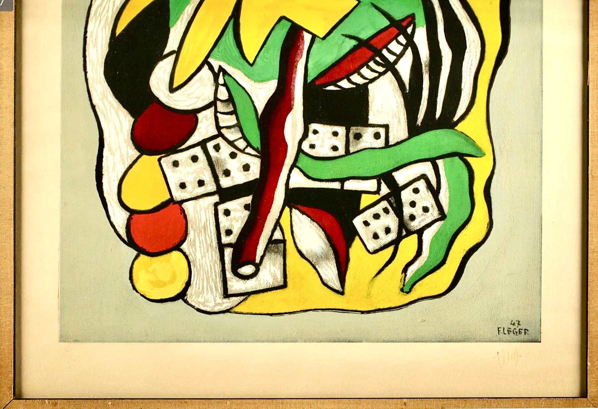 Fernand Lèger Komposition aux Dominos Lithographie (Französisch) im Angebot