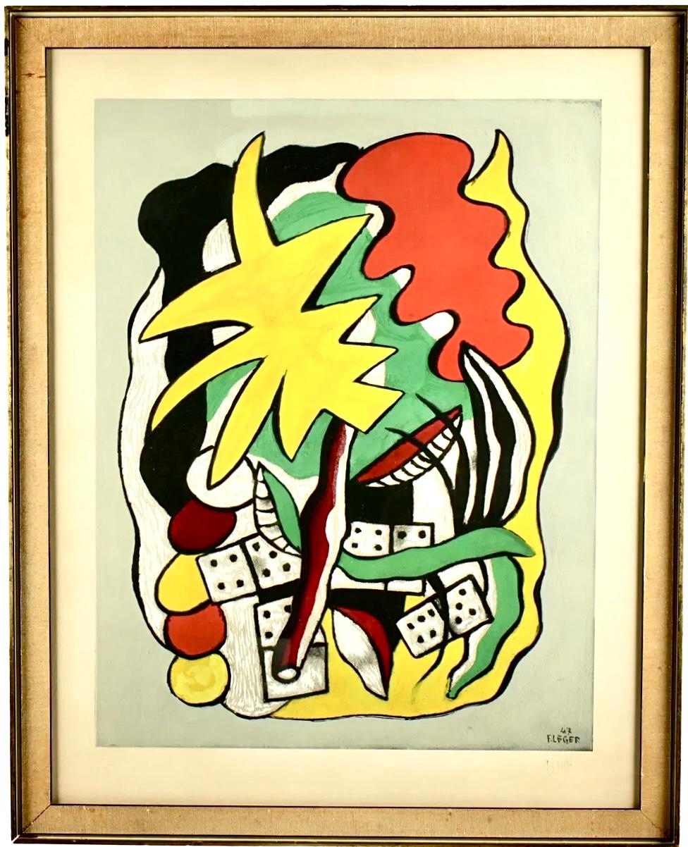Fernand Lèger Komposition aux Dominos Lithographie (Papier) im Angebot