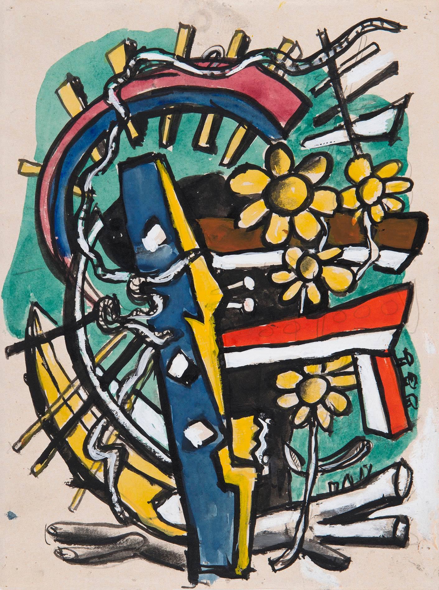 Fernand Léger Still-Life - Objets brisés et fleurs