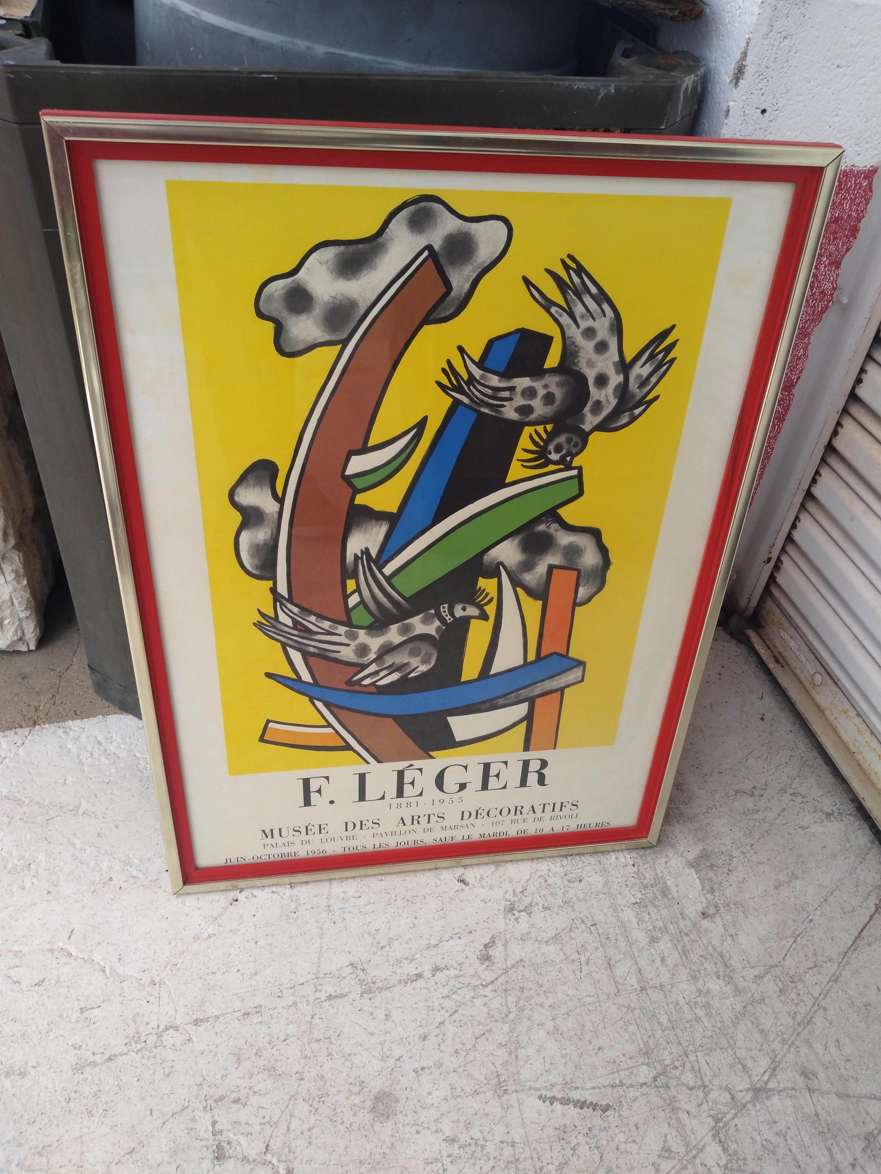Fernand Leger Exhibition Poster In Good Condition For Sale In Pasadena, TX